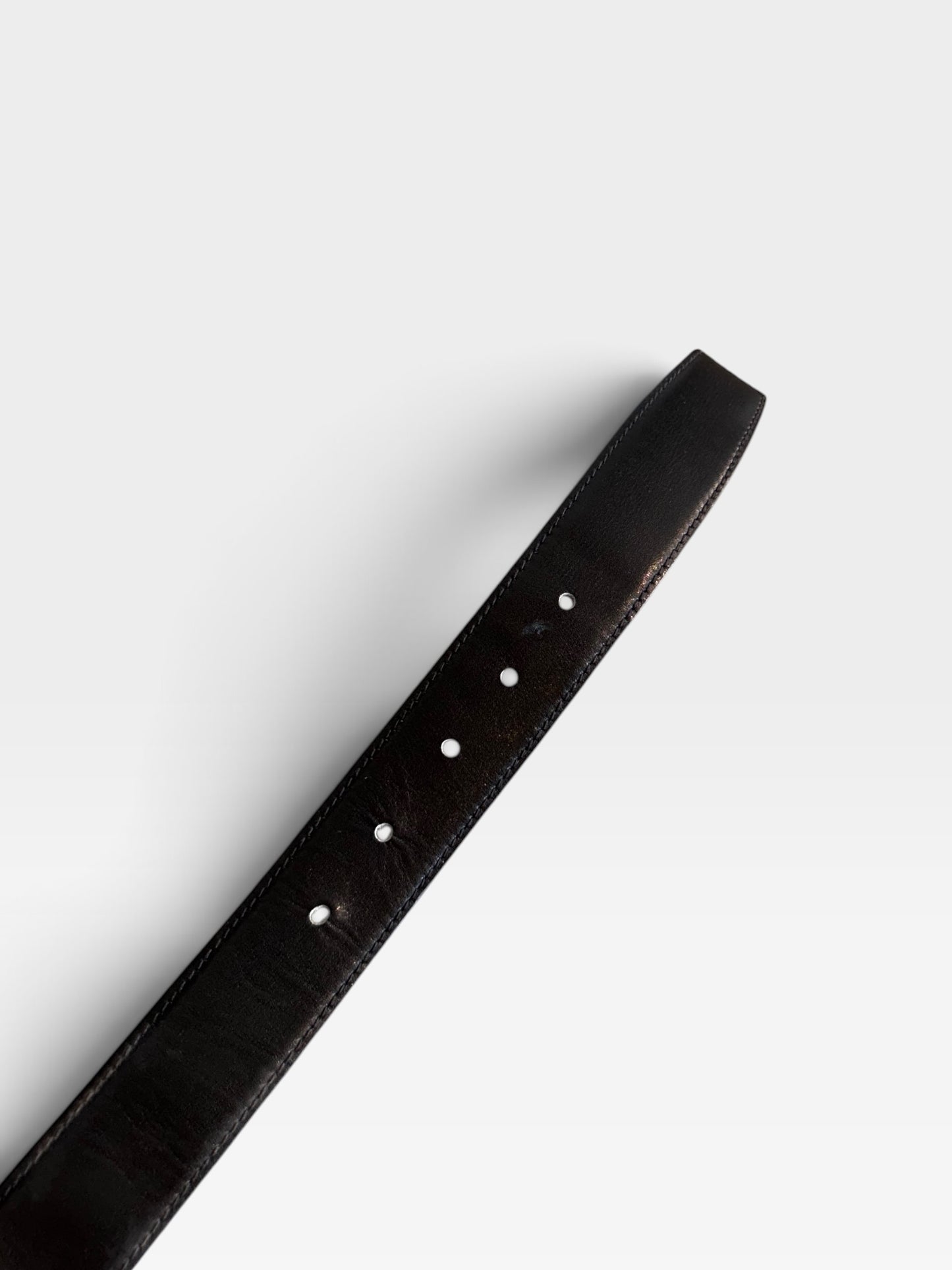 Vintage Celine Horse & Carriage Buckle Leather Belt|1990s