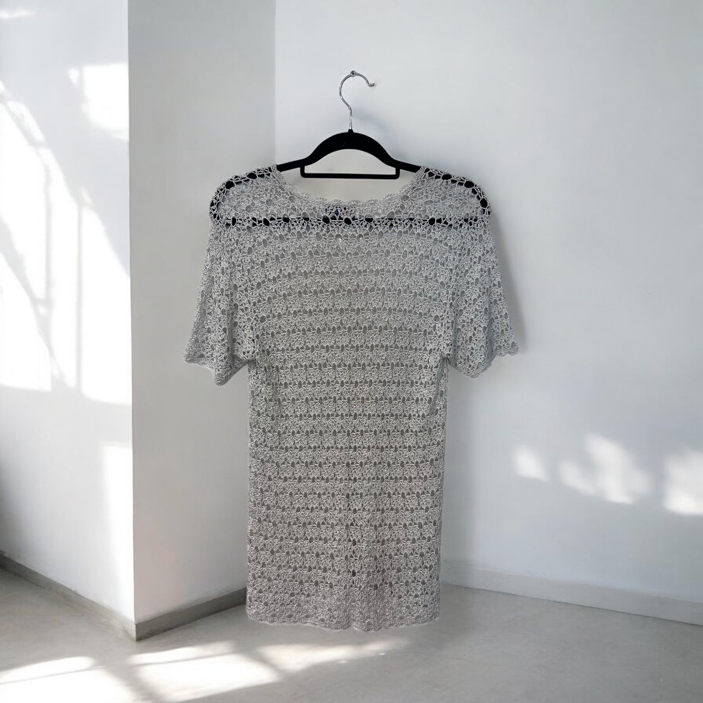 Vintage Crochet Metallic Top
