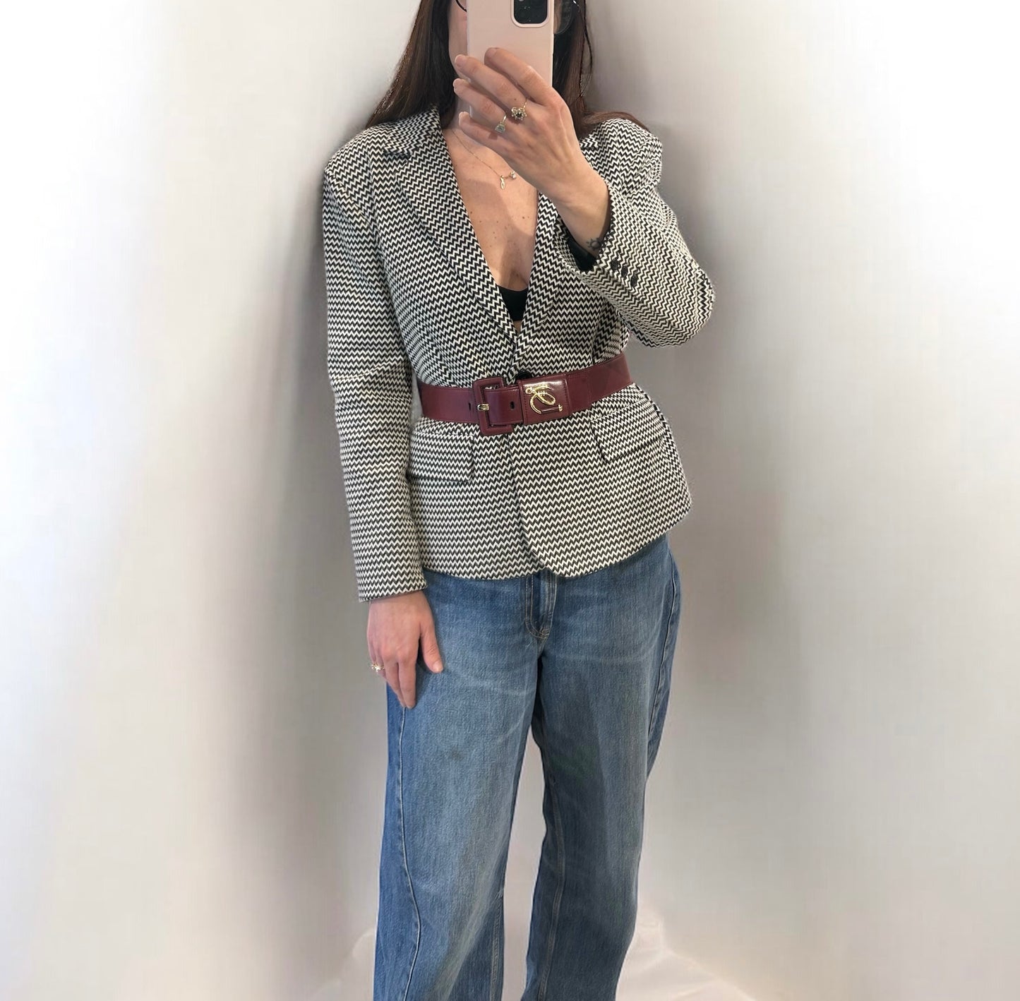 Weekend by Max Mara Black & White Tailored Blazer