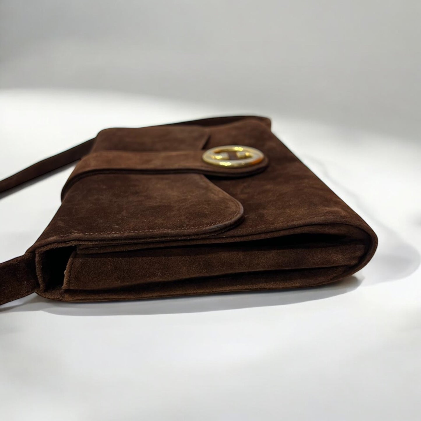 Vintage Gucci suede shoulder bag