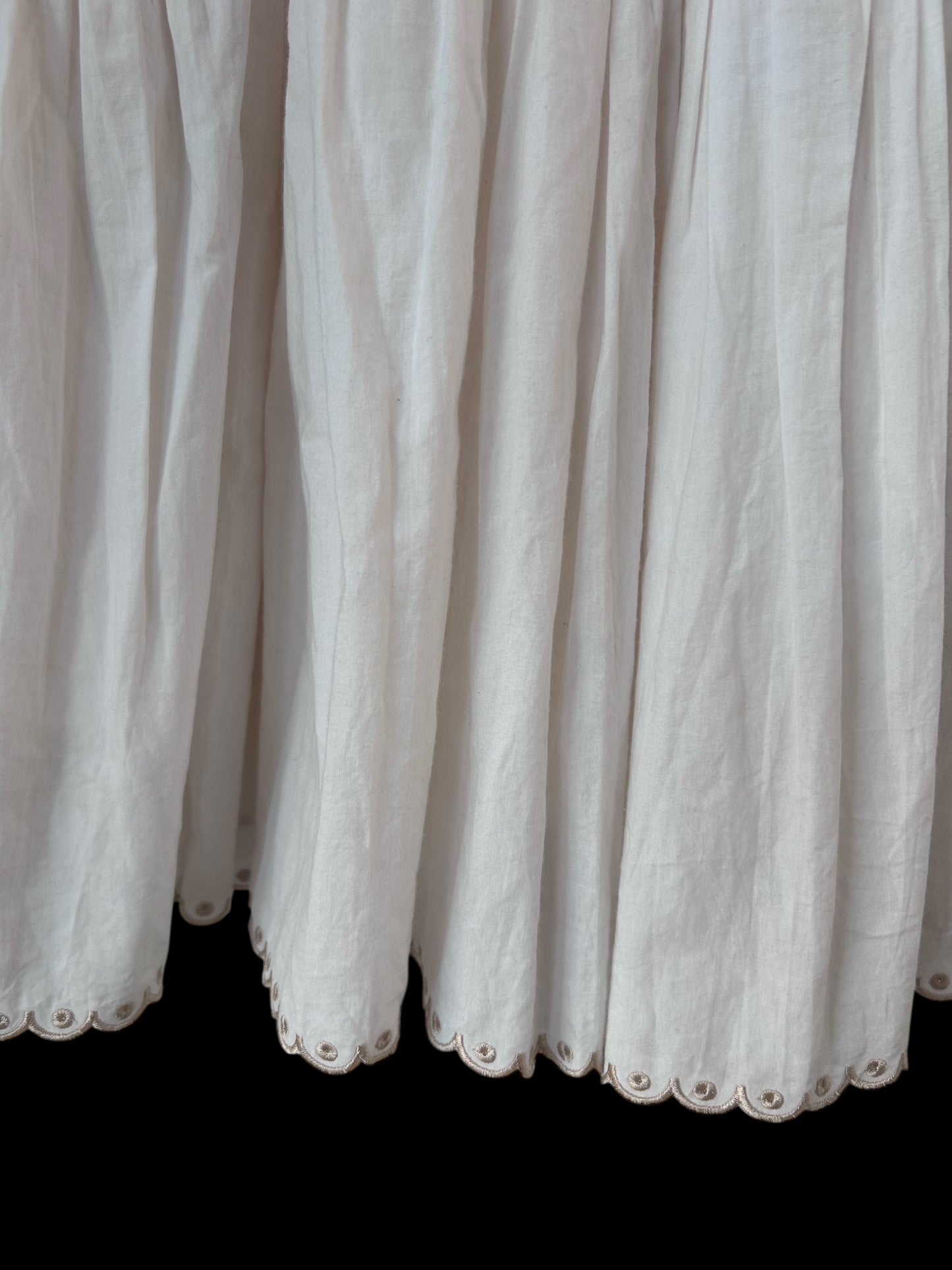 Tularosa Ivory Midi Dress with Delicate Embroidery