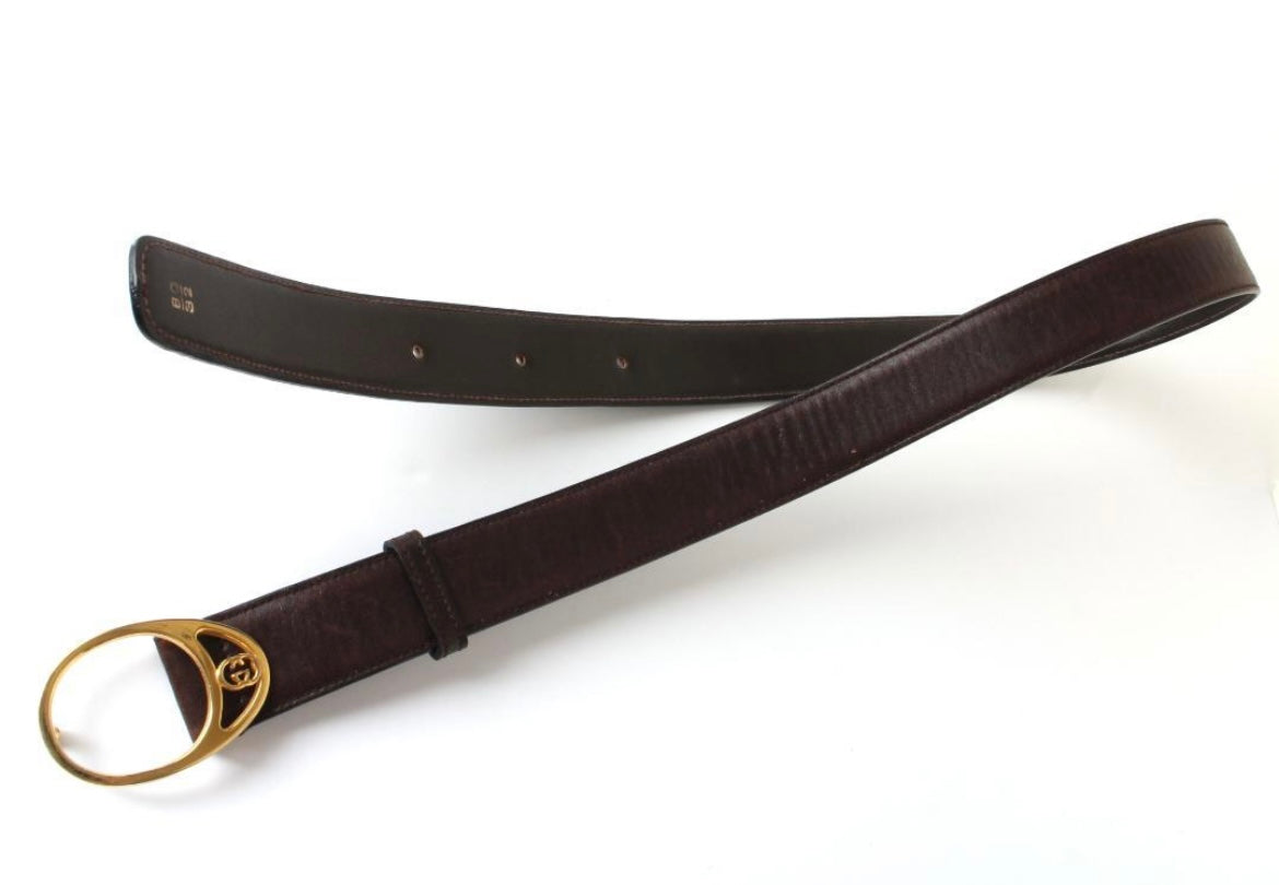 Vintage Gucci Dark brown leather belt