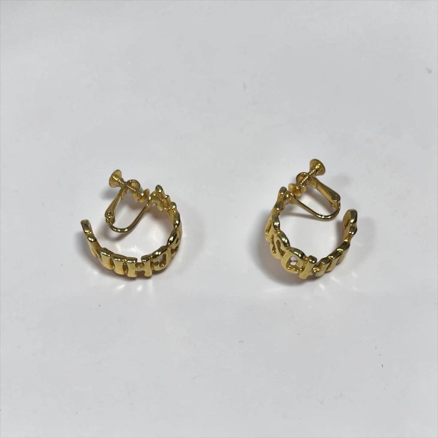 Vintage Moschino Gold-Plated Clip-On Hoop Earrings| 1990’s