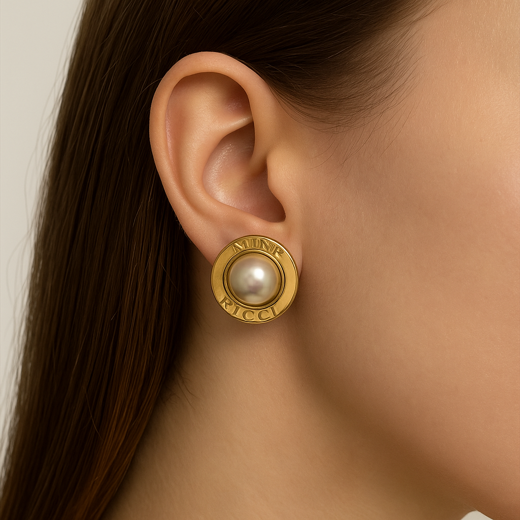 80’s Nina Ricci Paris Pearl Clip-On Earrings