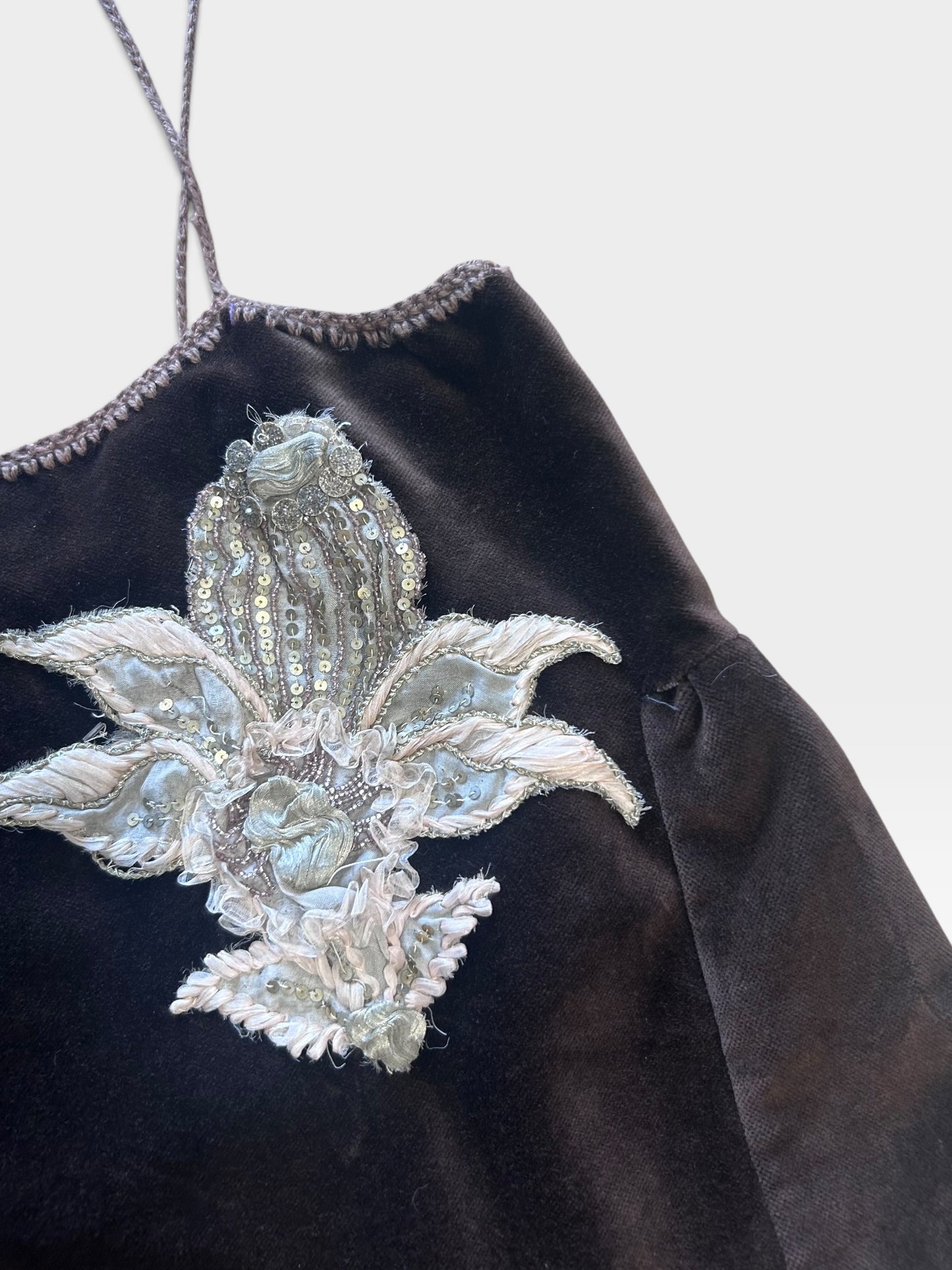 Vintage Velvet Embellished Camisole Top| 1990s