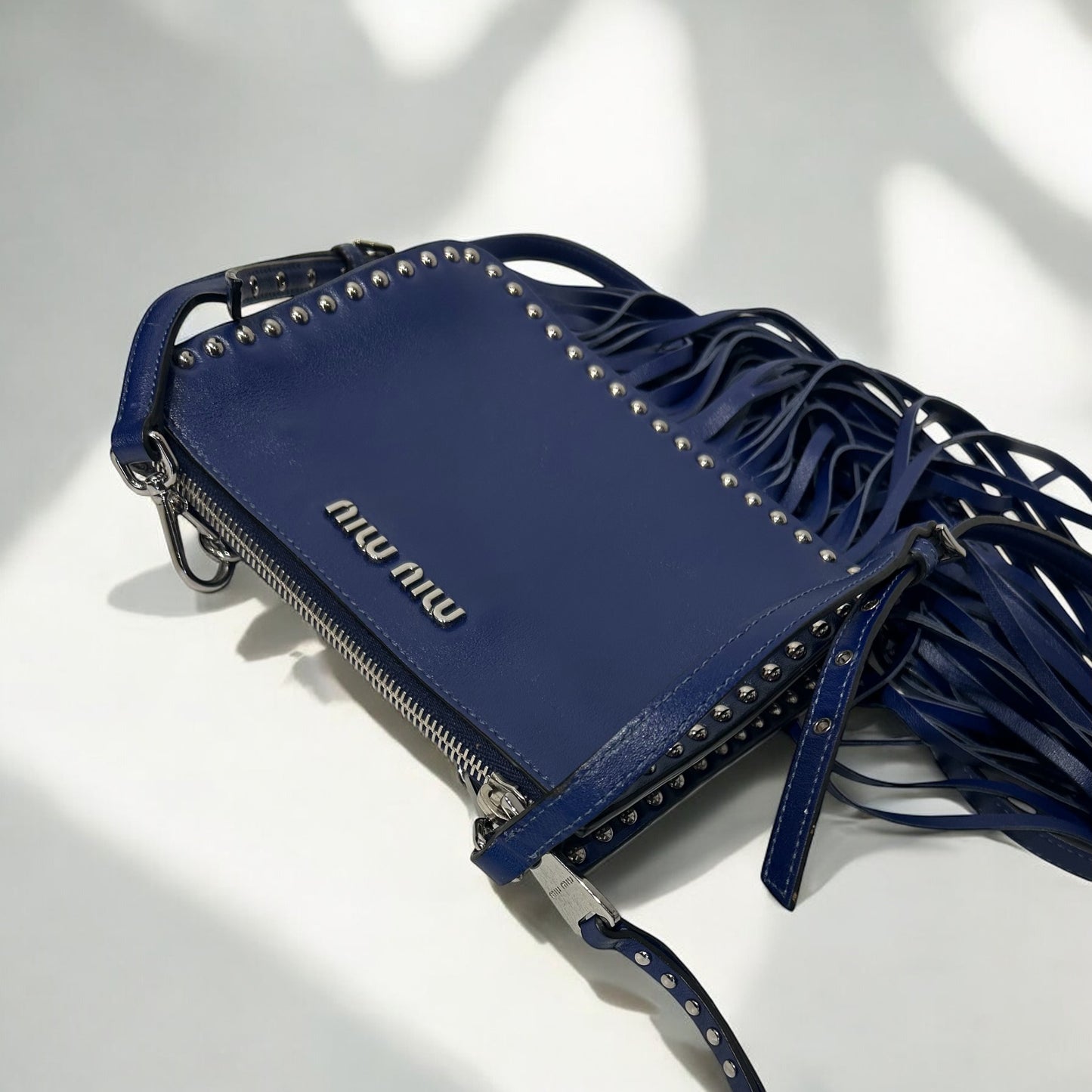 Miu Miu fringe studded crossbody bag