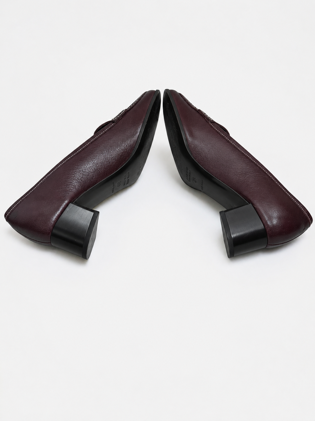 Vintage Miu Miu Burgundy Leather Heel Loafers |Early 2000s