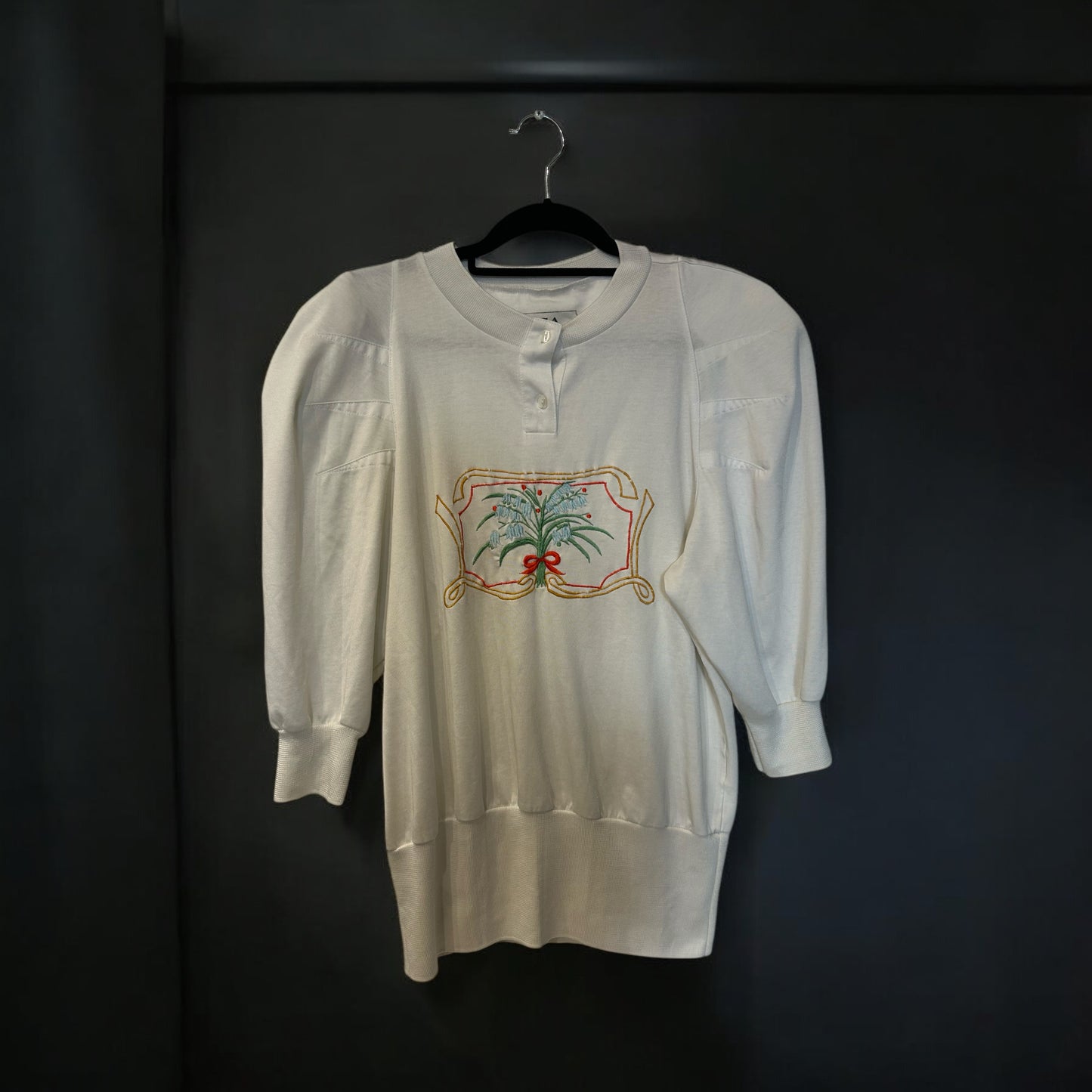 Vintage puffed sleeves top