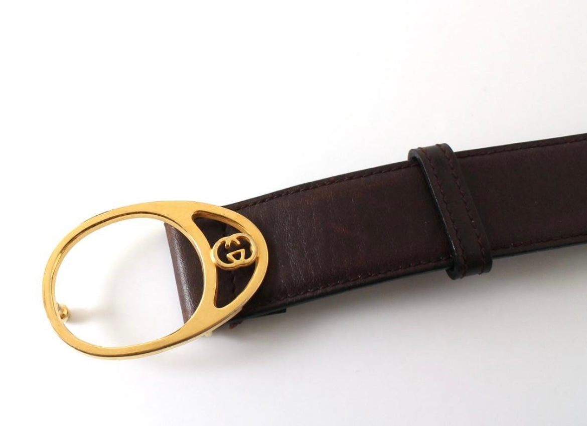 Vintage Gucci Dark brown leather belt