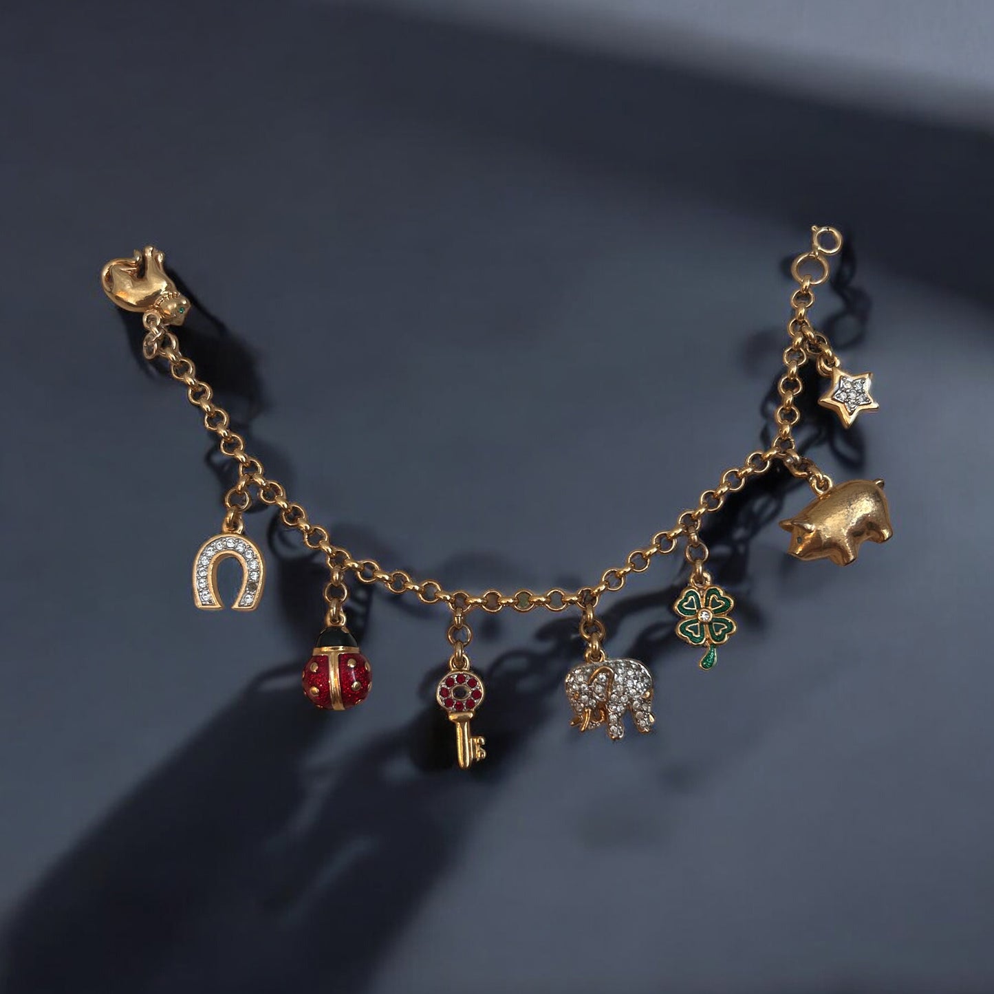 90’s 14k Gold Plated Charm Bracelet