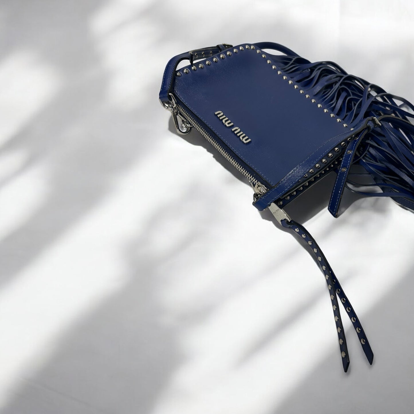Miu Miu fringe studded crossbody bag