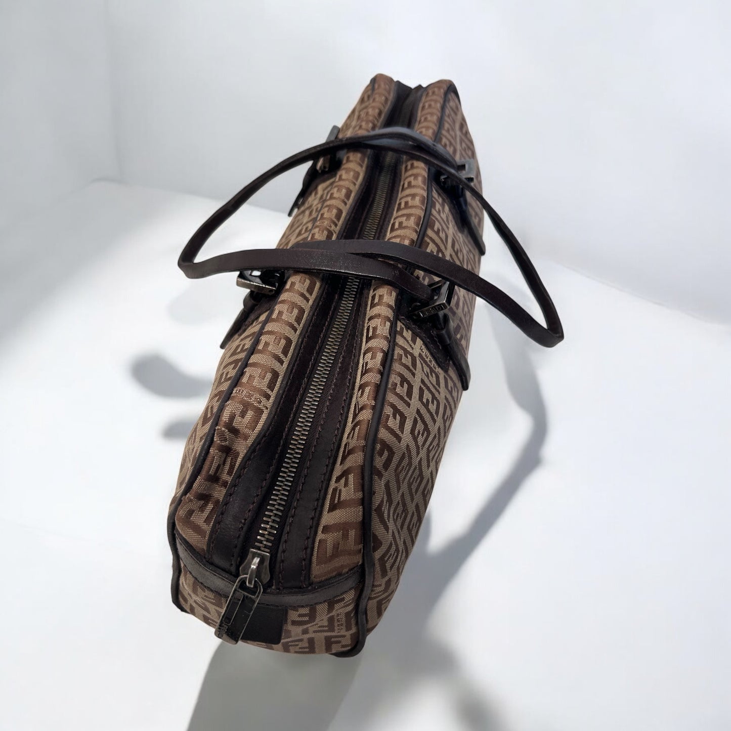 Vintage Fendi Brown Zucchino Handbag