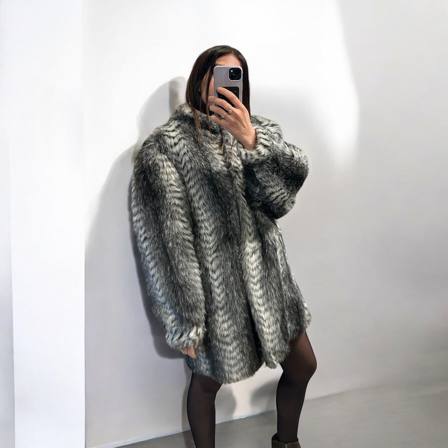 Vintage synthetic fur coat