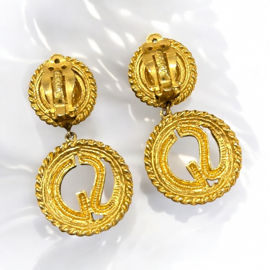 Vintage St. John Dangle Clip -On Earrings
