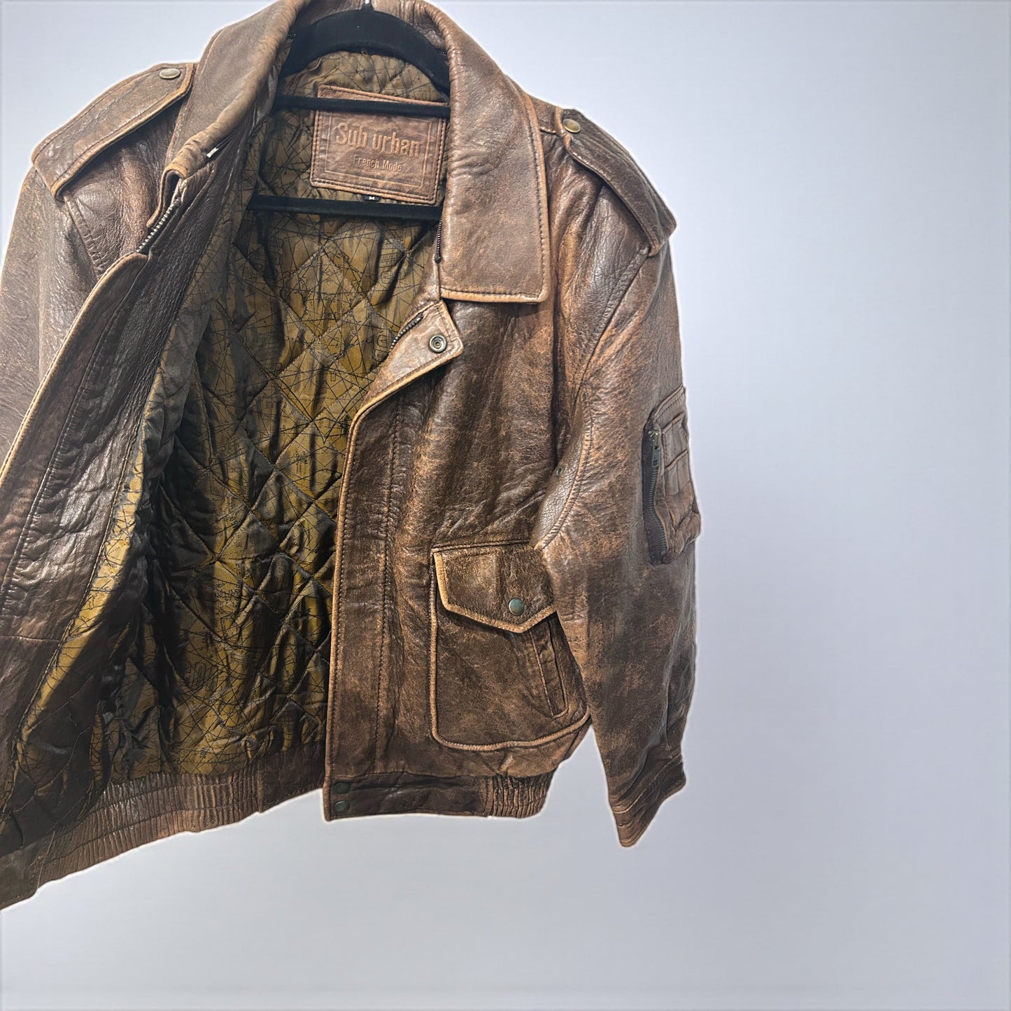 Rare Vintage Leather Jacket by Sub Urban French Mode