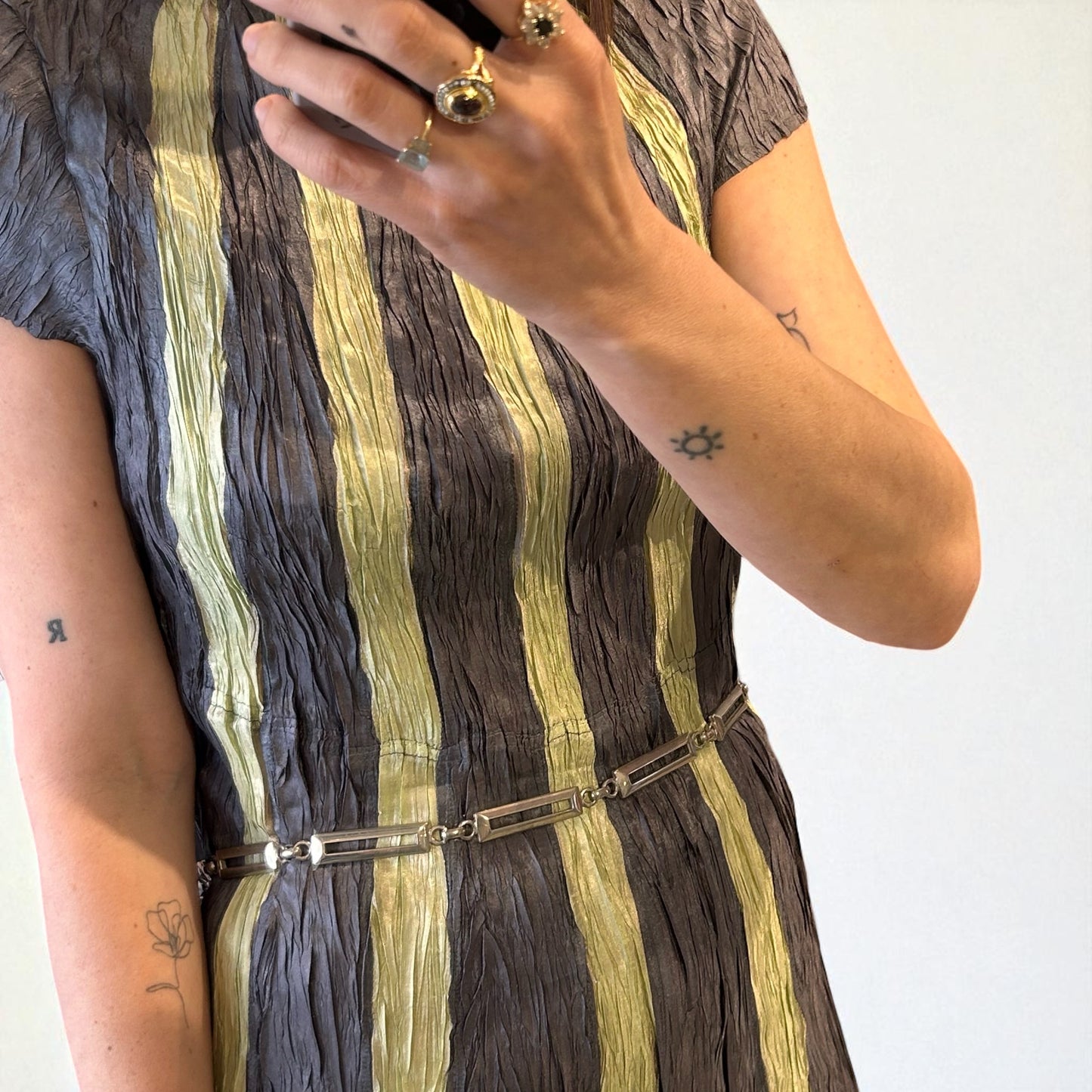 Vintage Silver tone Chain Belt