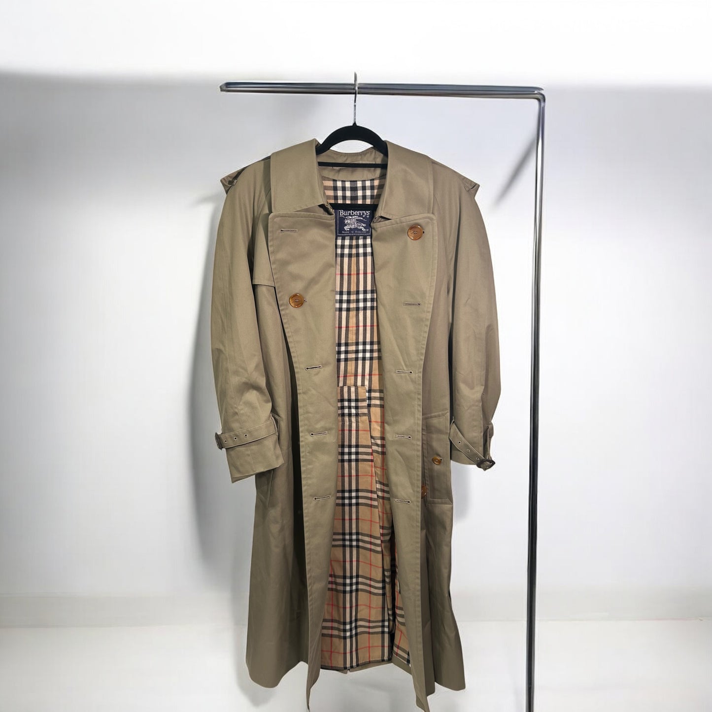 Vintage Burberrys Trench Coat with Iconic Check Lining-1990’s