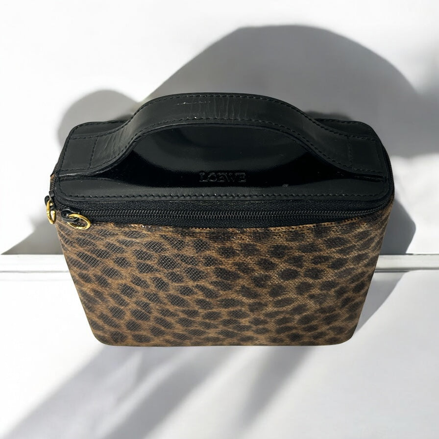 Vintage Loewe leopard hand bag