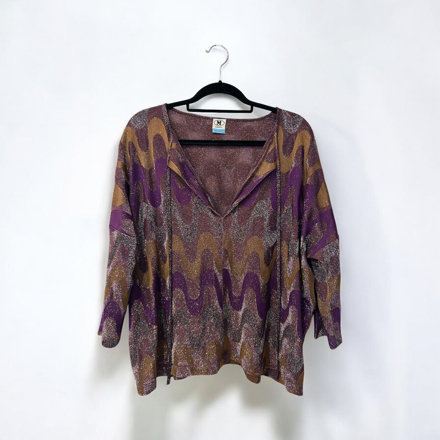 Missoni wide blouse in purple waves