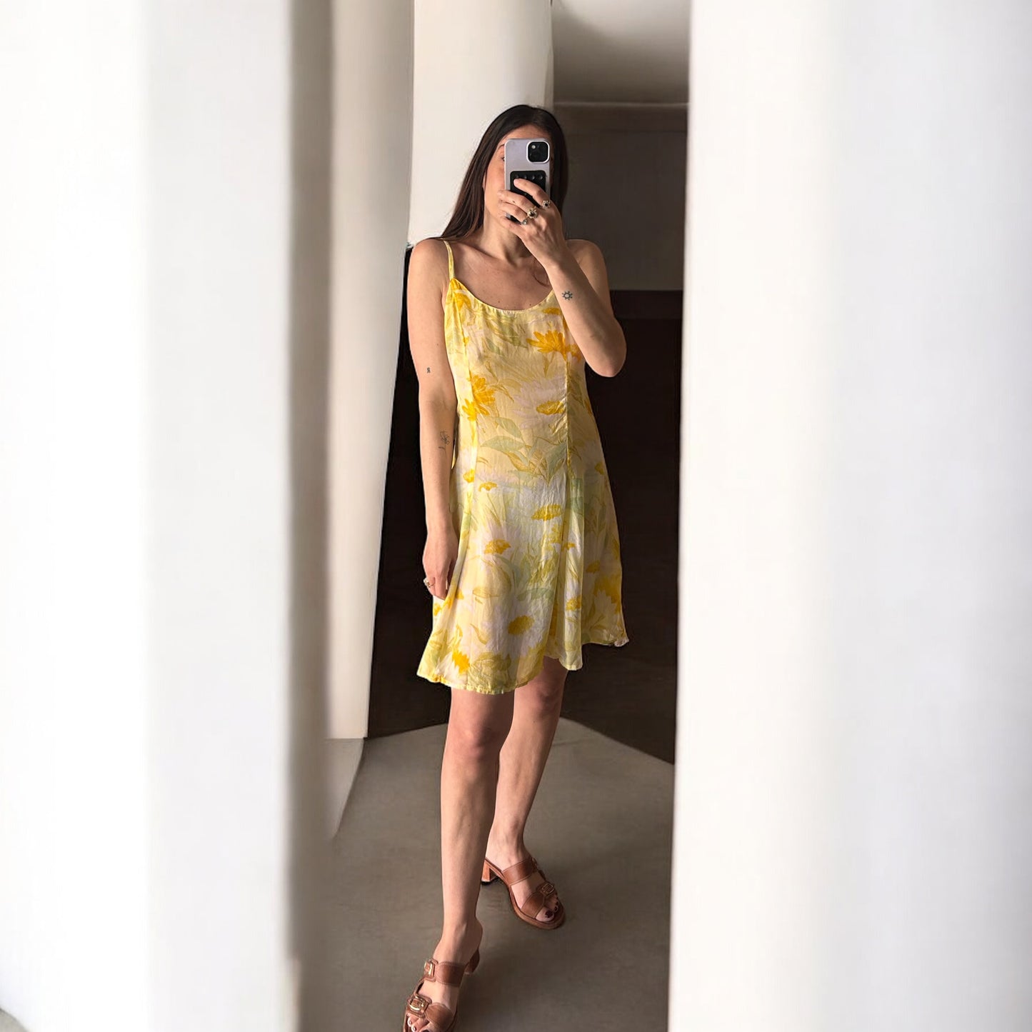 Vintage Silk Floral Mini Dress