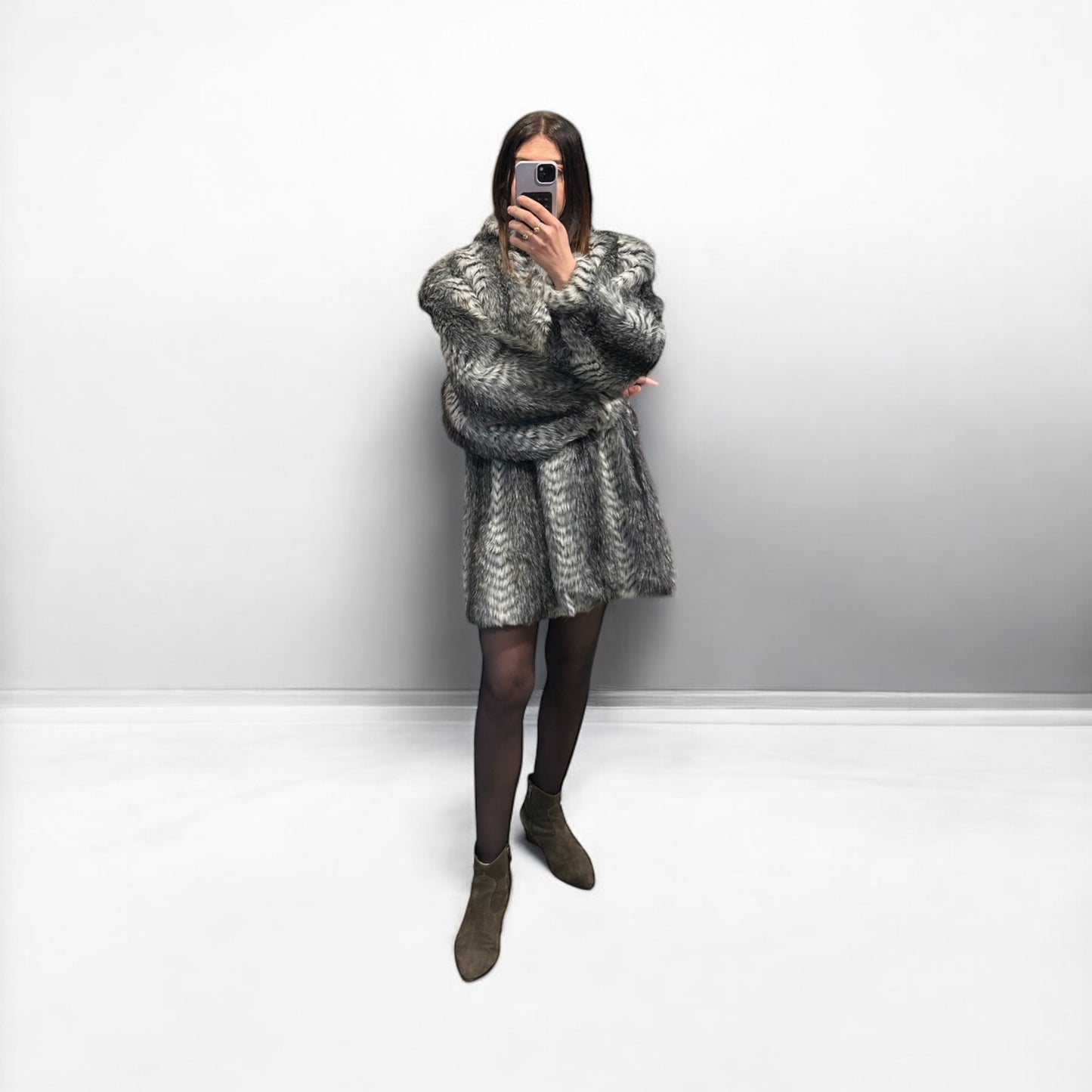 Vintage synthetic fur coat