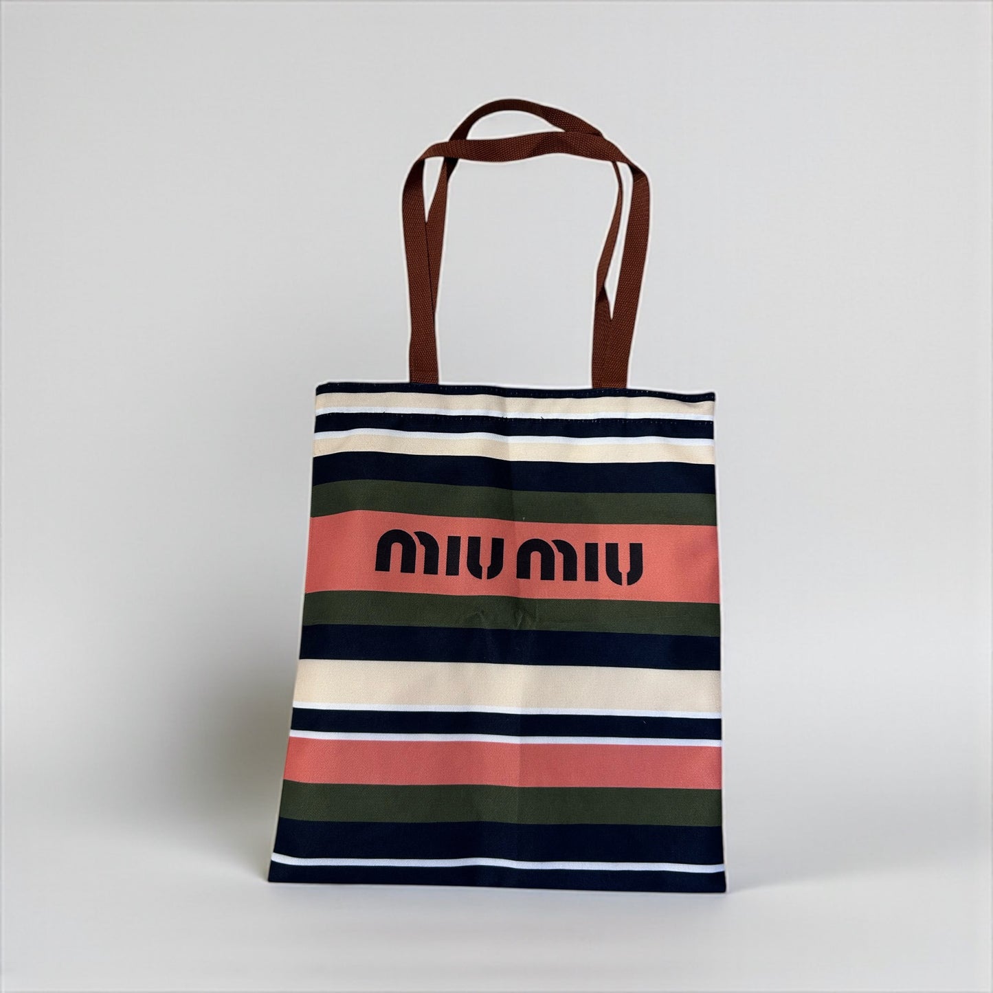 Miu Miu Complimentary Striped Logo Tote Bag
