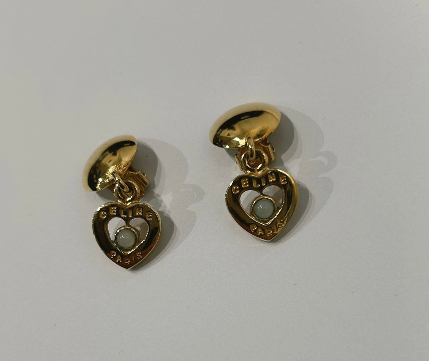 Celine 80’s Rare Heart shaped Clip On Earrings