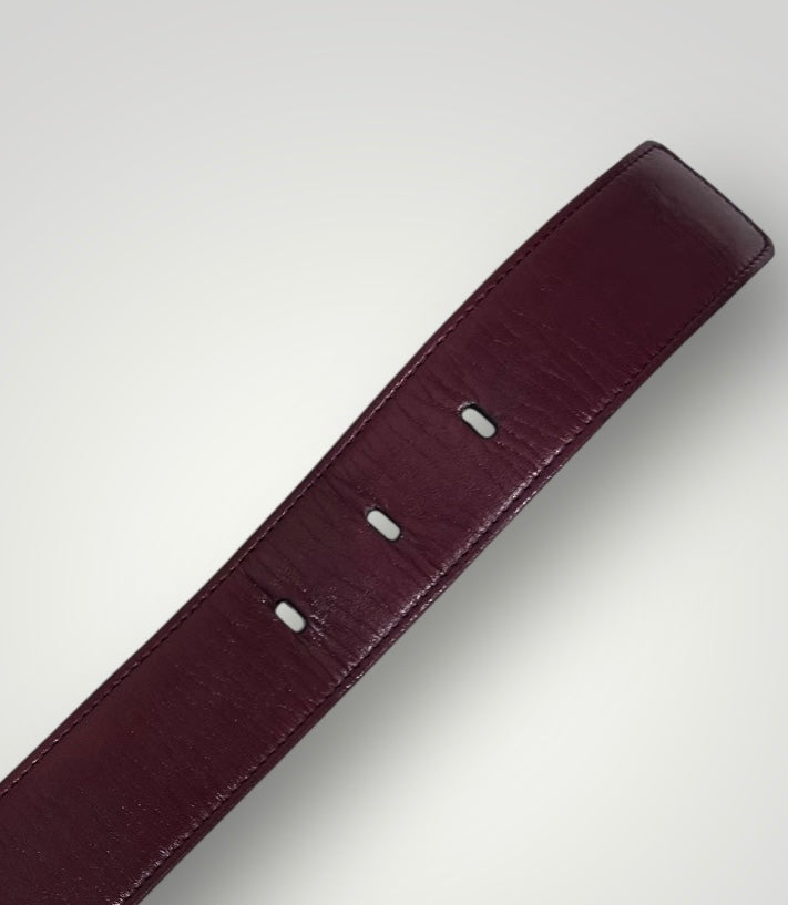 Vintage Loewe Burgundy Leather Anagram Belt