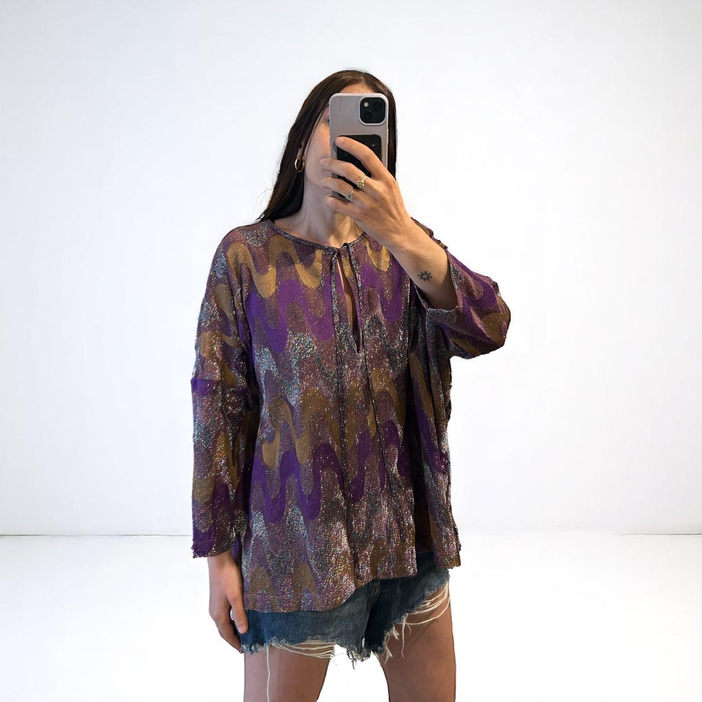 Missoni wide blouse in purple waves