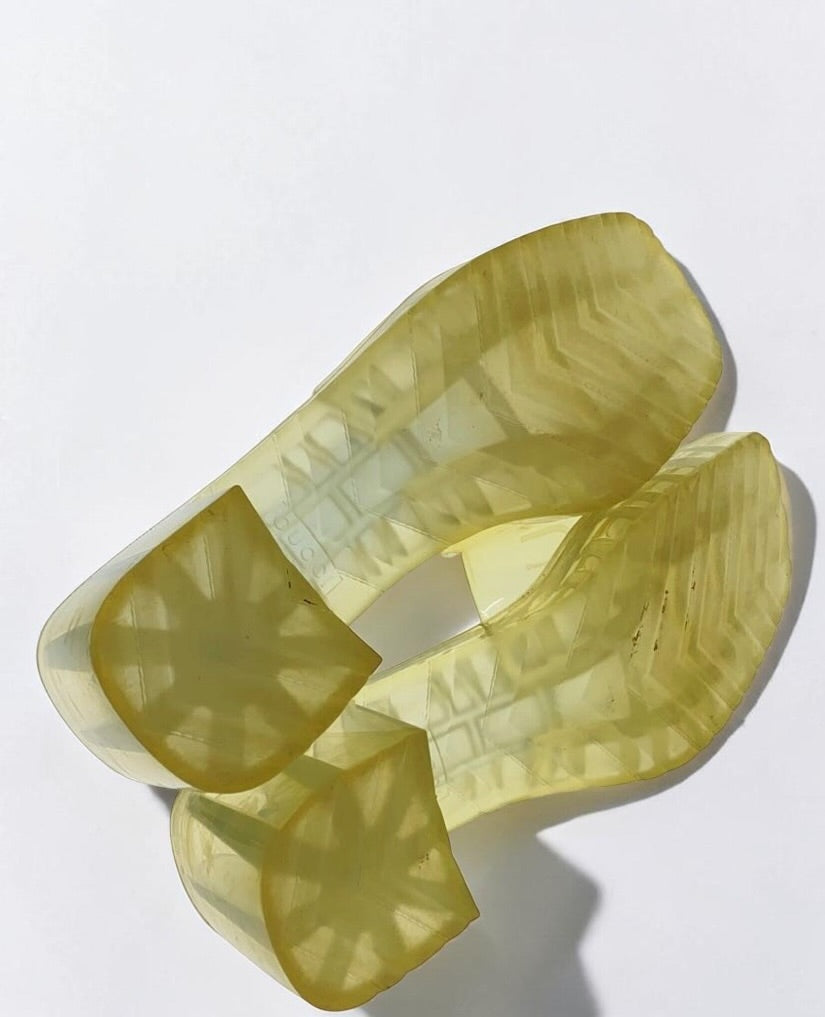 Gucci Yellow PVC Slides |2020