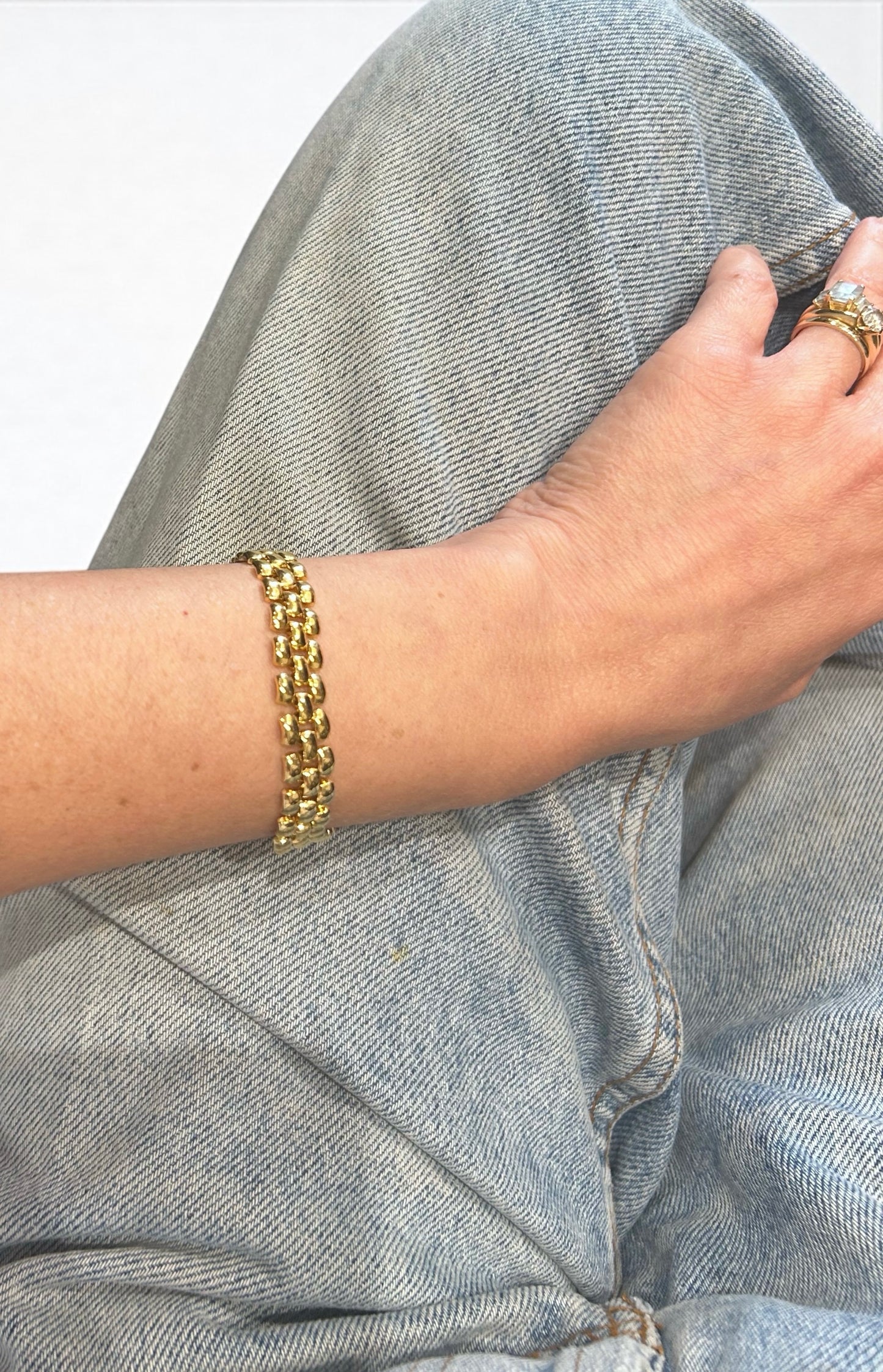 Vintage Gold-Plated Link Bracelet