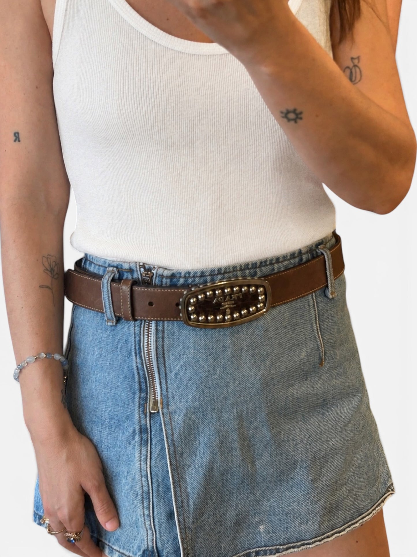 Vintage Prada Studded Leather Belt|Early 2000s