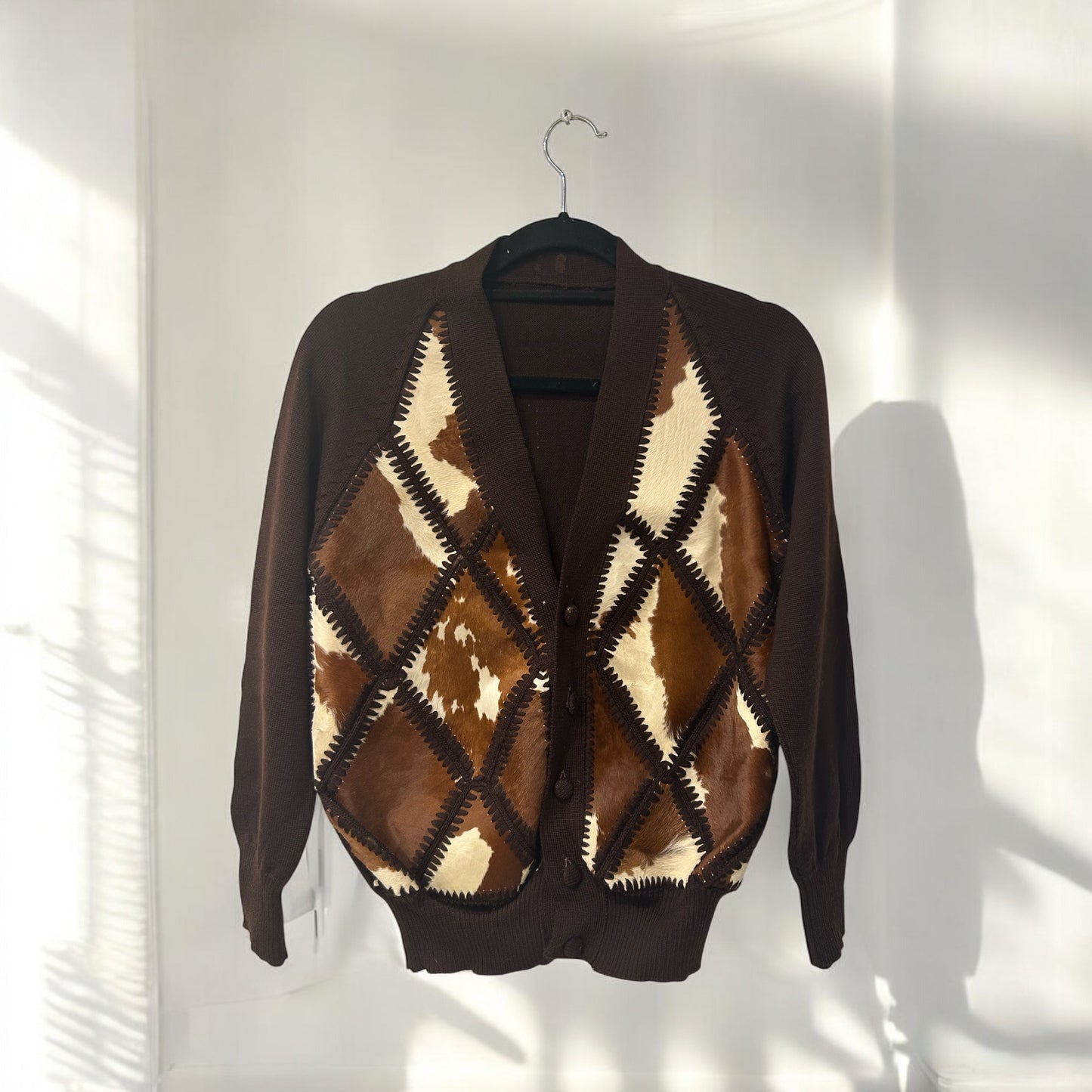 Vintage cow fur cardigan