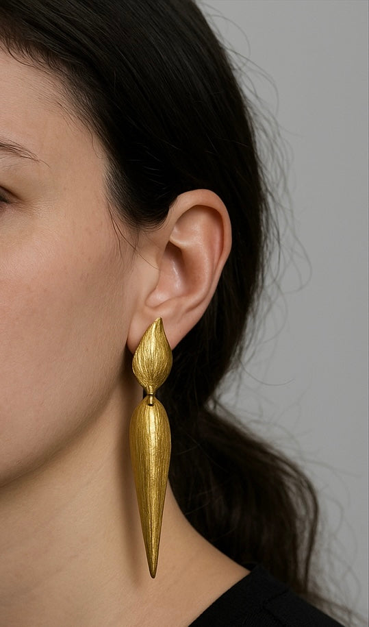 Vintage Gold-Tone Statement Earrings