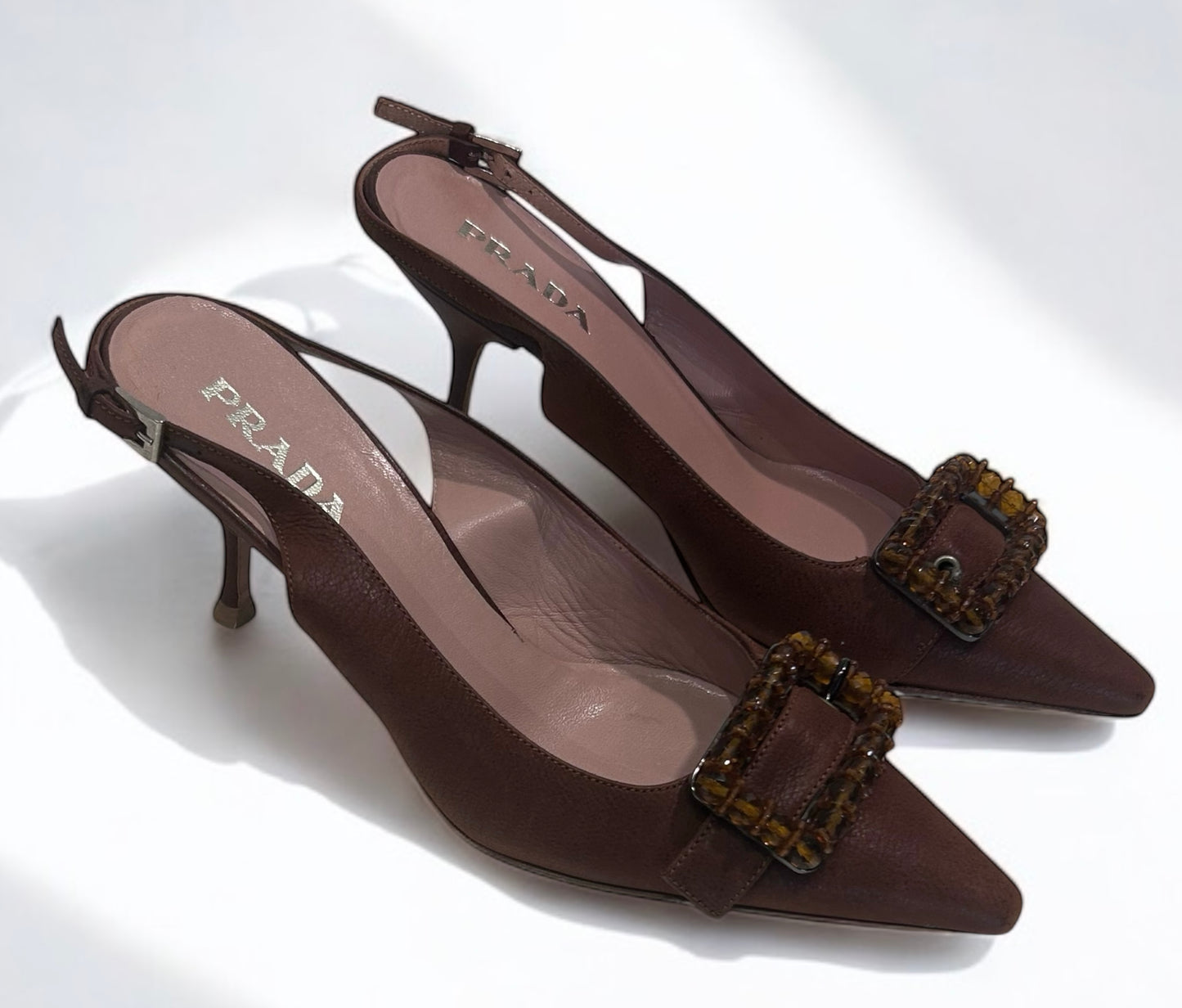 Vintage Prada leather mules