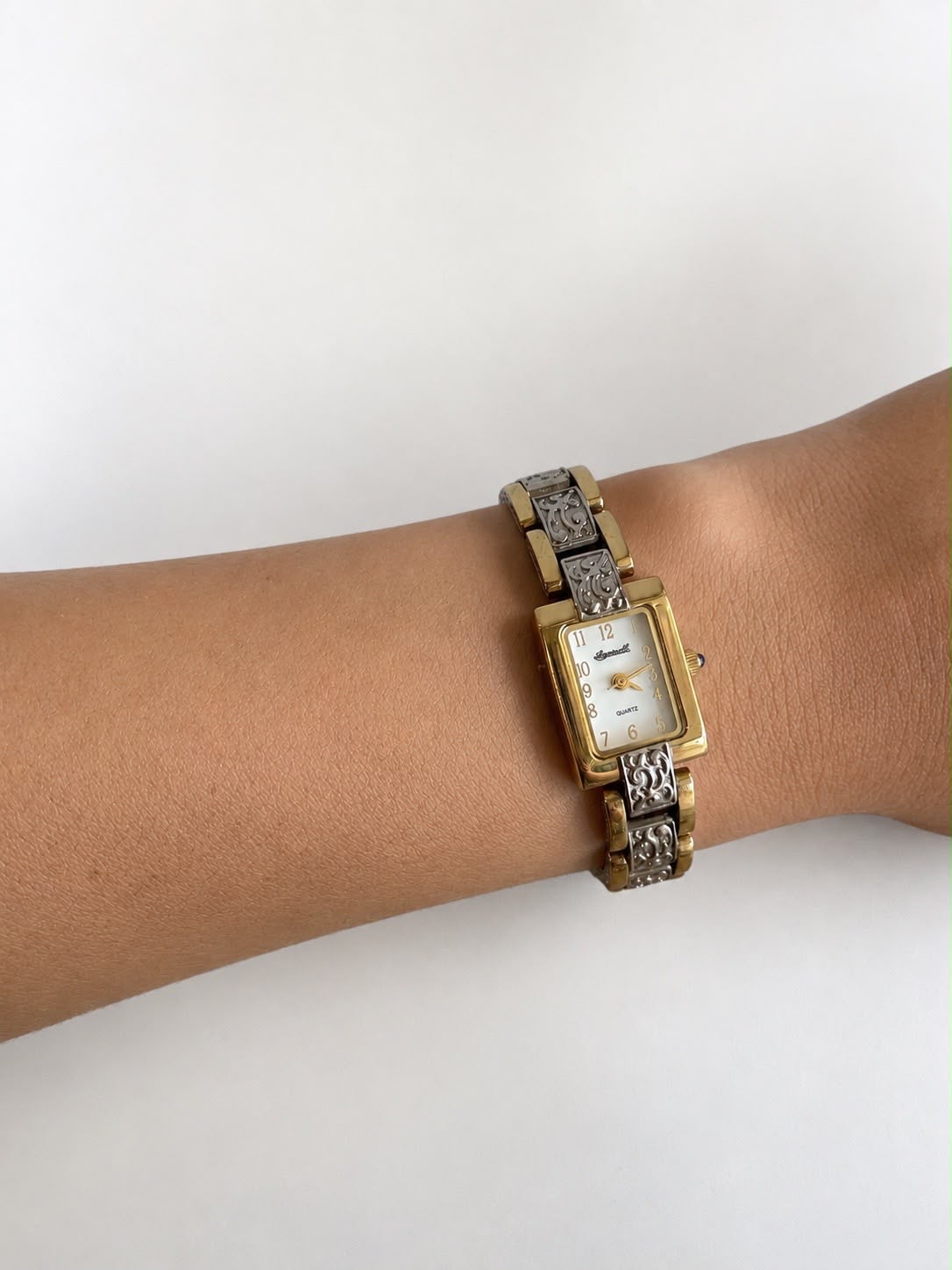 Vintage Ingersoll Two-Tone Rectangular Quartz Watch| 1990s