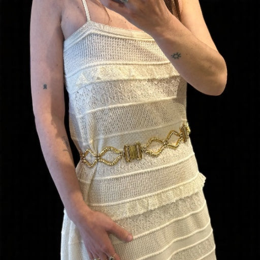 Vintage rhombus links Chain belt