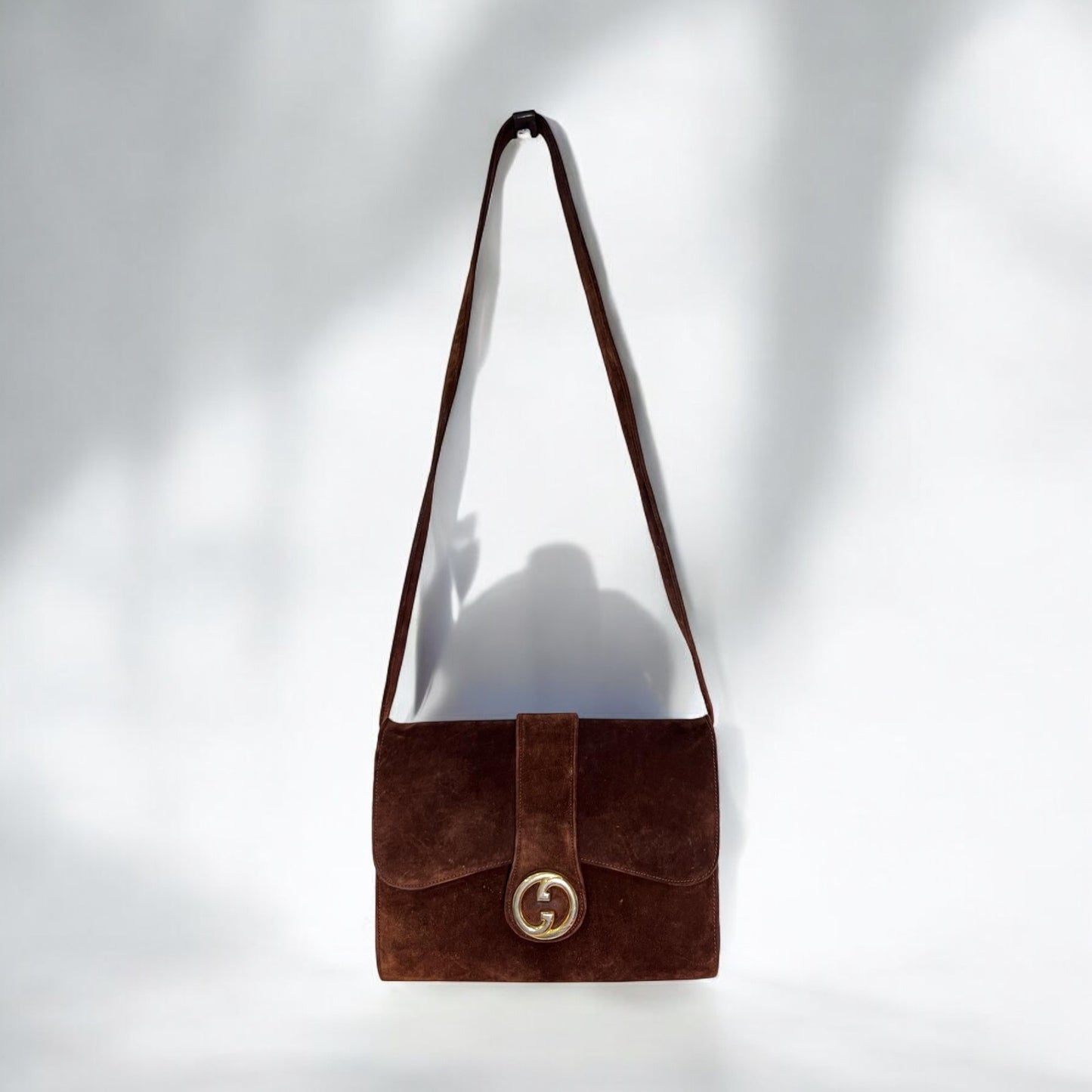 Vintage Gucci suede shoulder bag