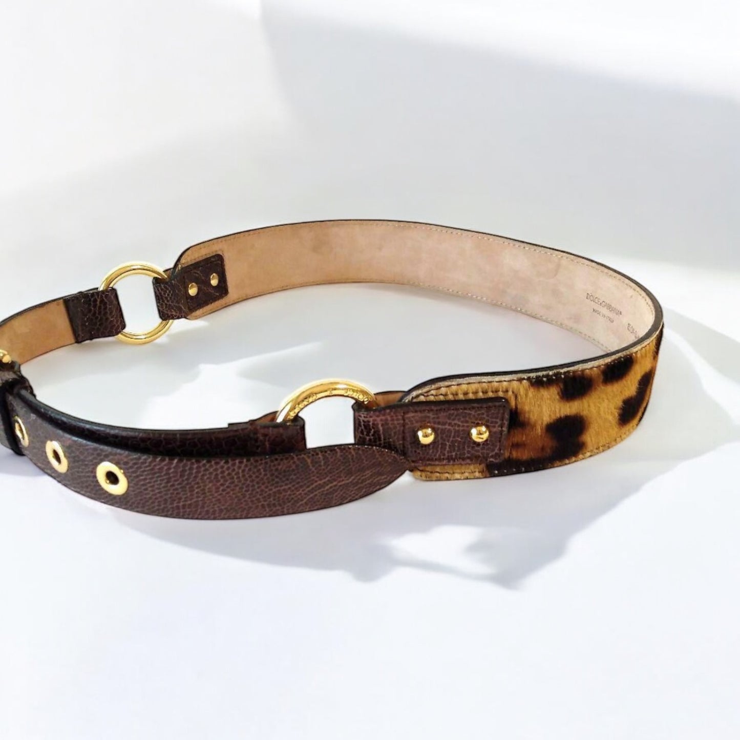 Y2K Dolce & Gabbana Leopard Harako Leather Belt