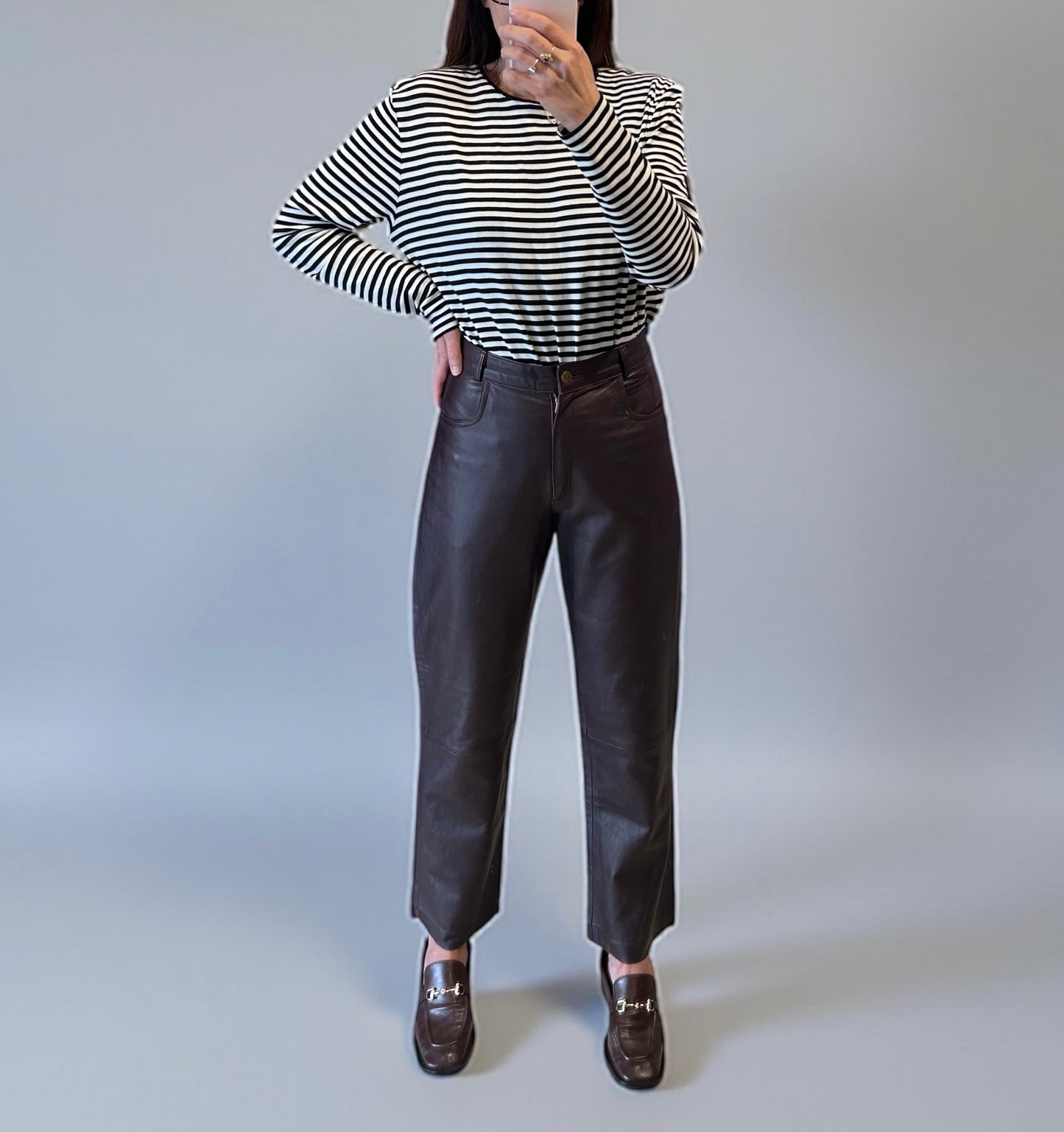 Vintage High Rise Leather Pants