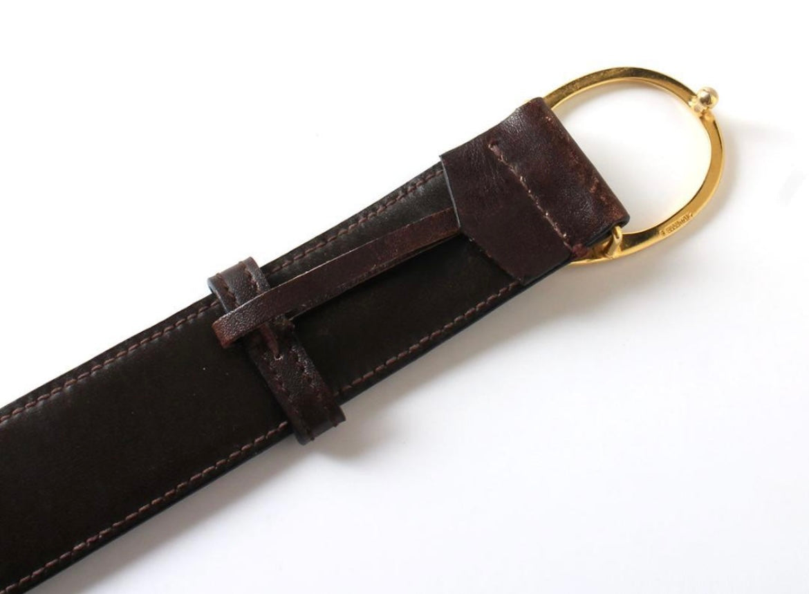 Vintage Gucci Dark brown leather belt