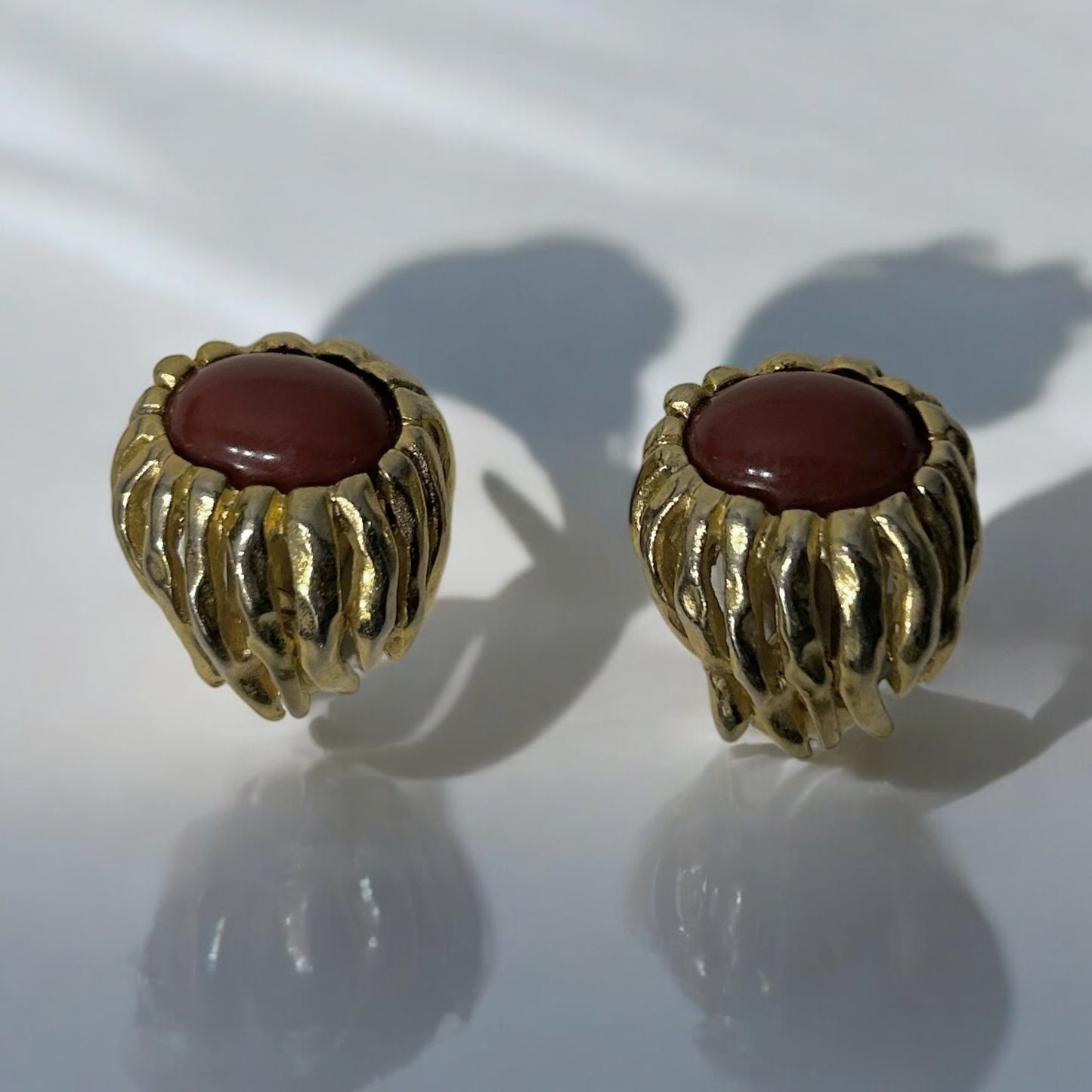 Vintage brown stone earrings