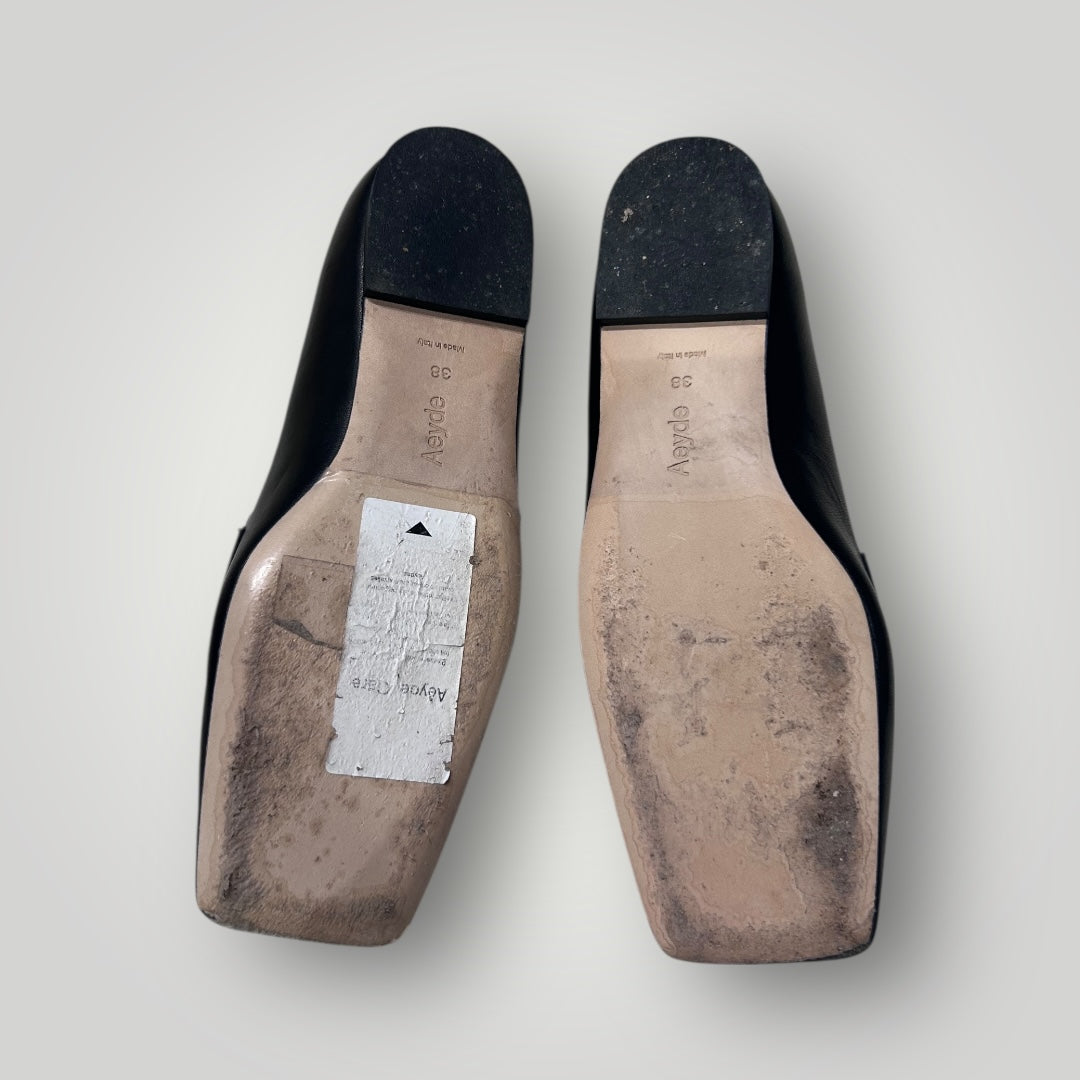 Aeyde Black Leather Loafers