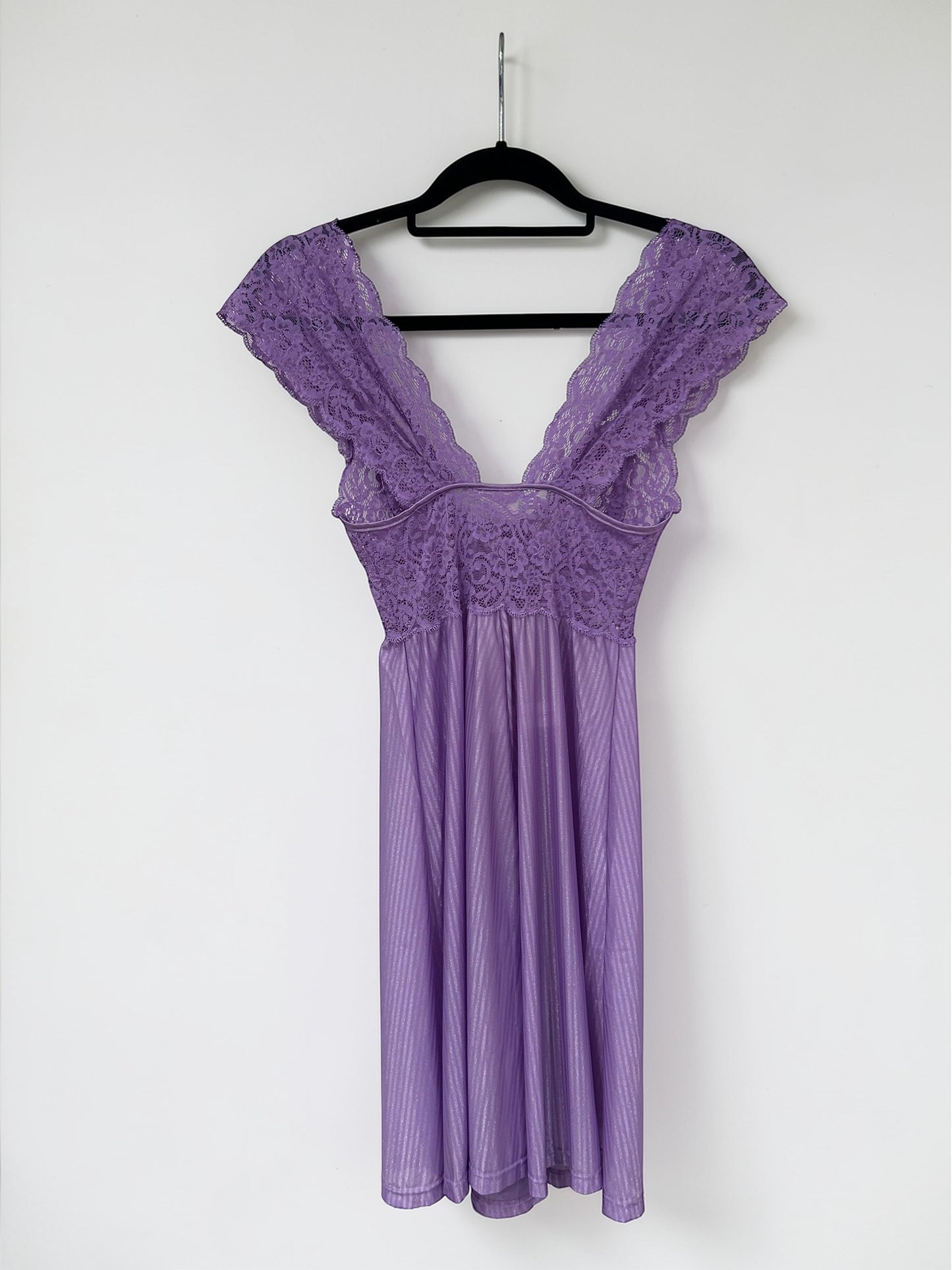 Vintage Lilac Lace Slip Dress |1990s