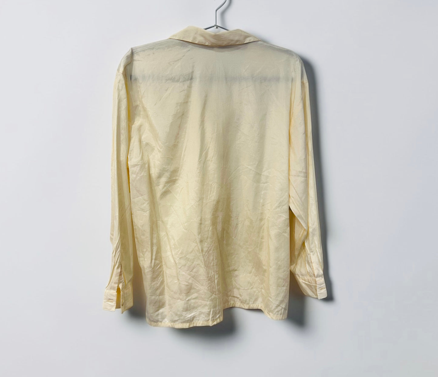 Vintage Butter Yellow Embroidered Blouse|2000’s