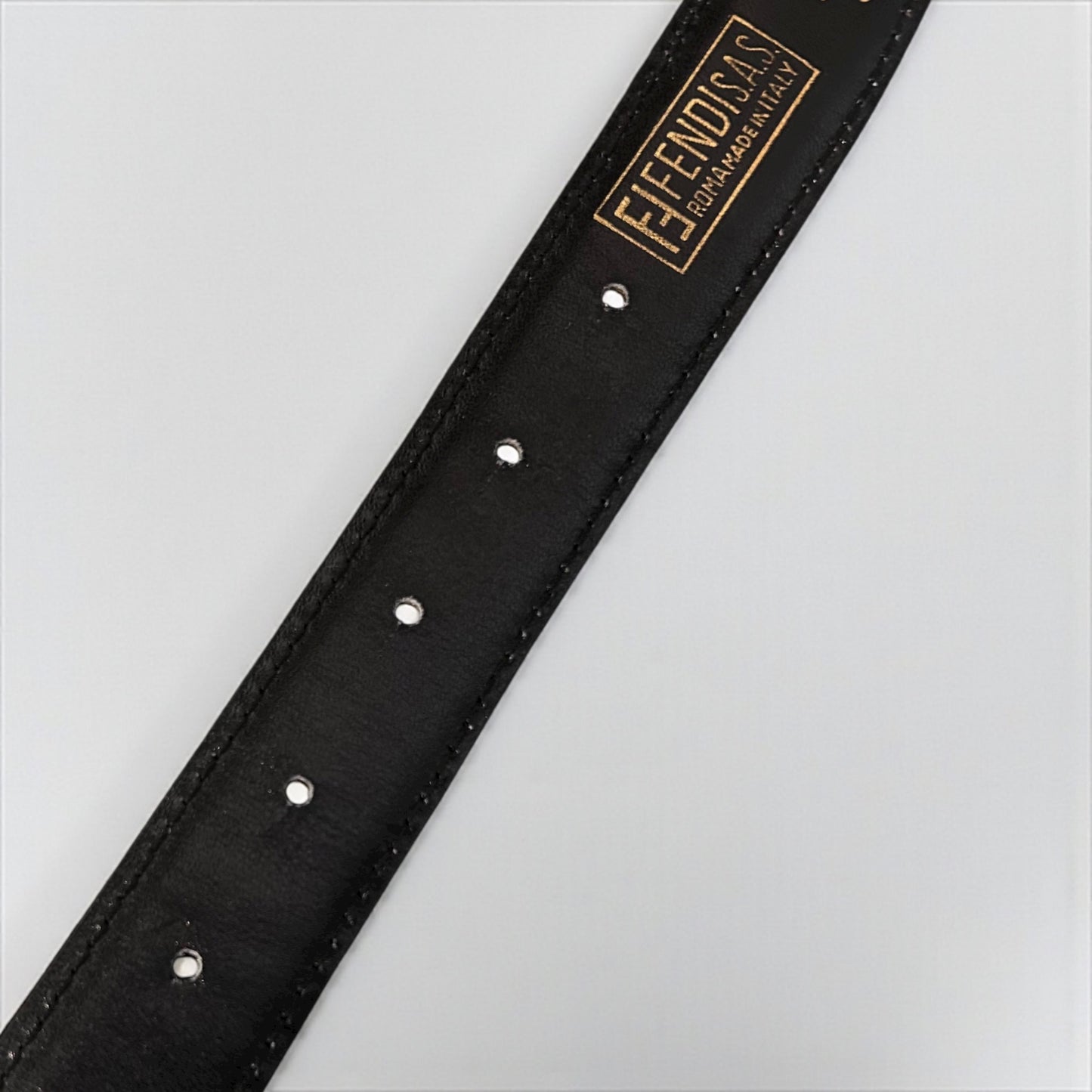 Vintage Fendi Crocodile Leather Belt with Gold FF Buckle