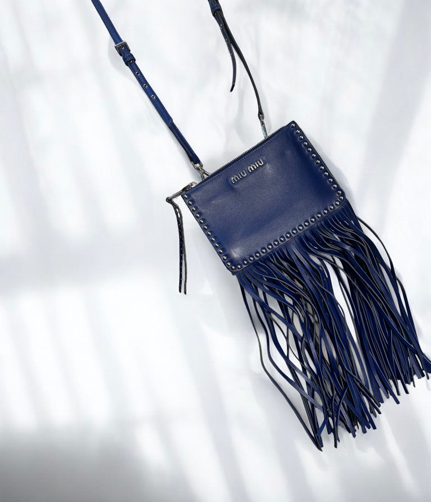 Miu Miu fringe studded crossbody bag