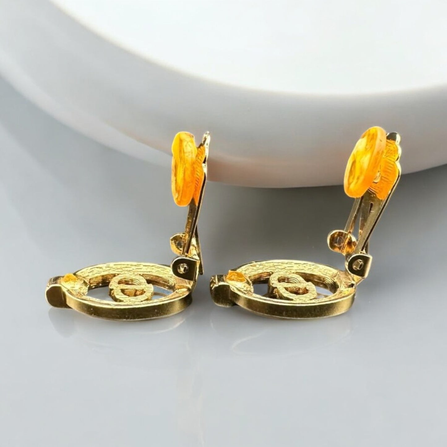 Vintage Christian Dior Gold-Plated Clip-On Earrings