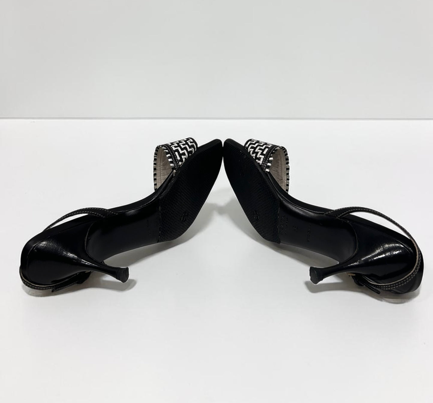 Prada Woven Leather Slingback Heels