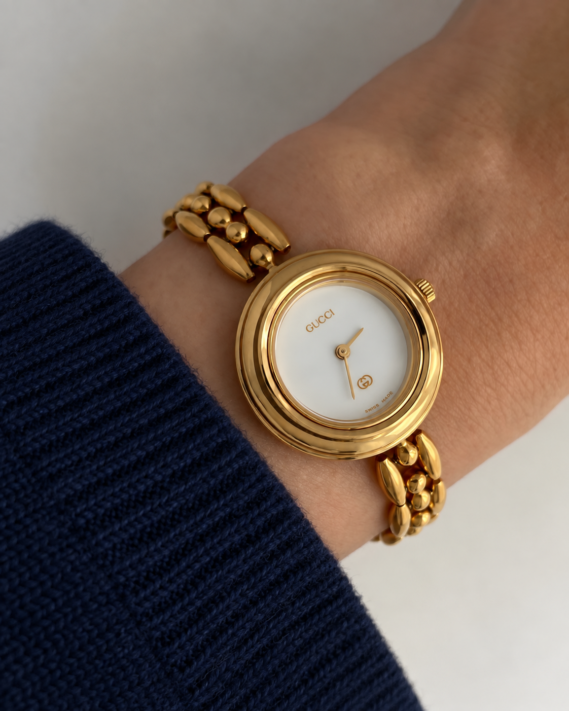 Vintage Gucci Interchangeable Bezel Gold-Plated Watch | 1990s